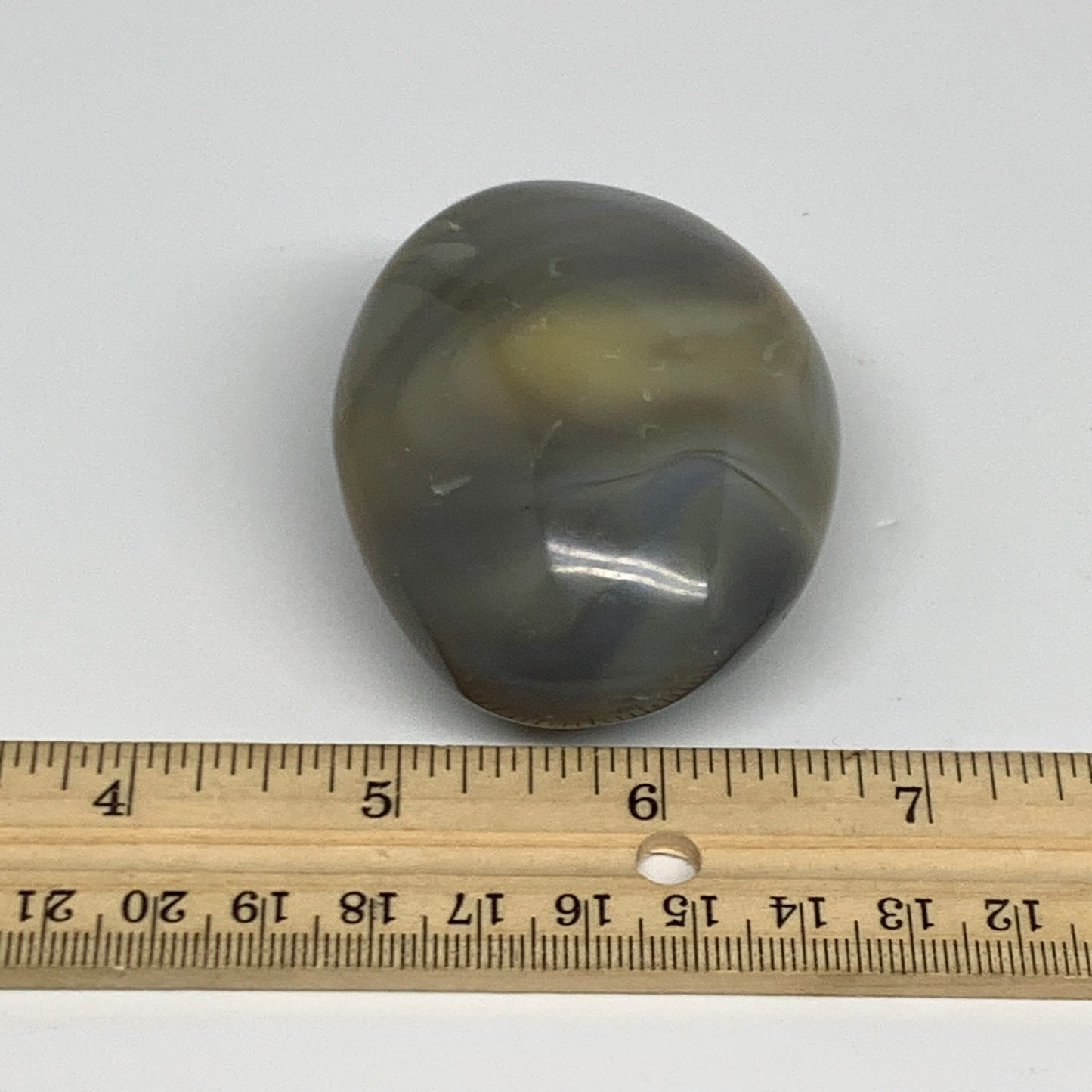 133.4g, 2.5"x2"x1.3" Orca Agate Palm-Stone Reiki Energy Crystal Reiki, B27871