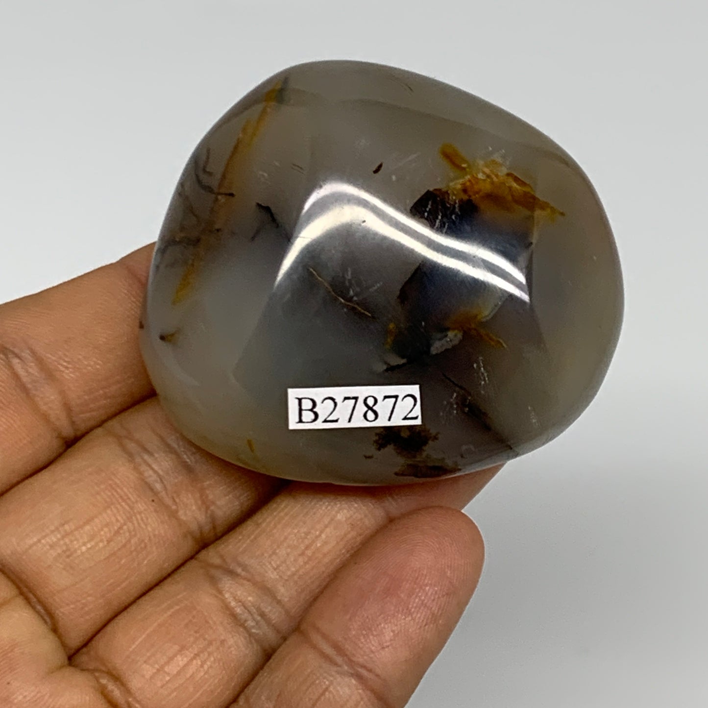 100.7g, 2.1"x1.8"x1.1" Orca Agate Palm-Stone Reiki Energy Crystal Reiki, B27872