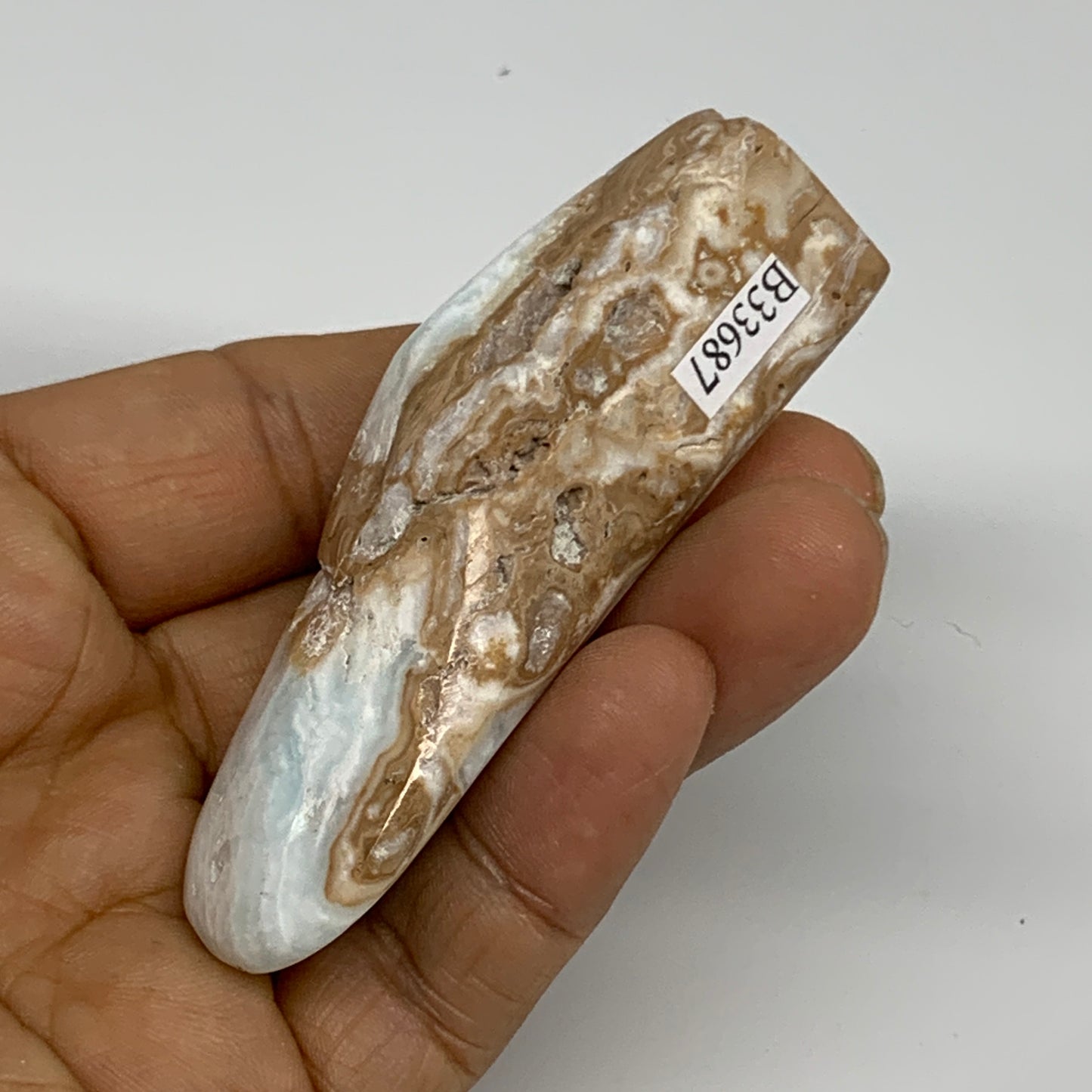 159.9g, 1.7"-2", 3pcs, Caribbean Calcite Egg Polished @Afghanistan, B33686