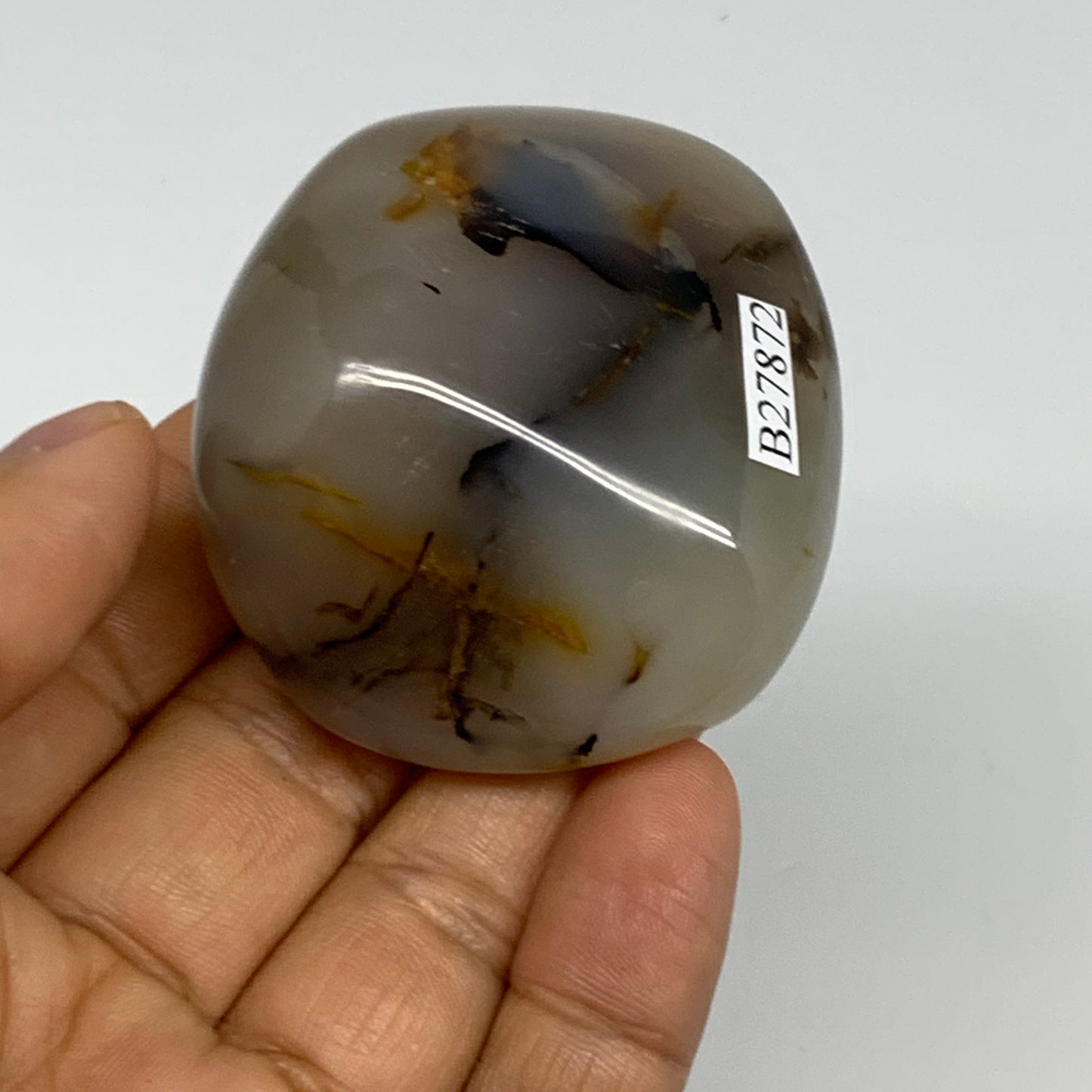 100.7g, 2.1"x1.8"x1.1" Orca Agate Palm-Stone Reiki Energy Crystal Reiki, B27872