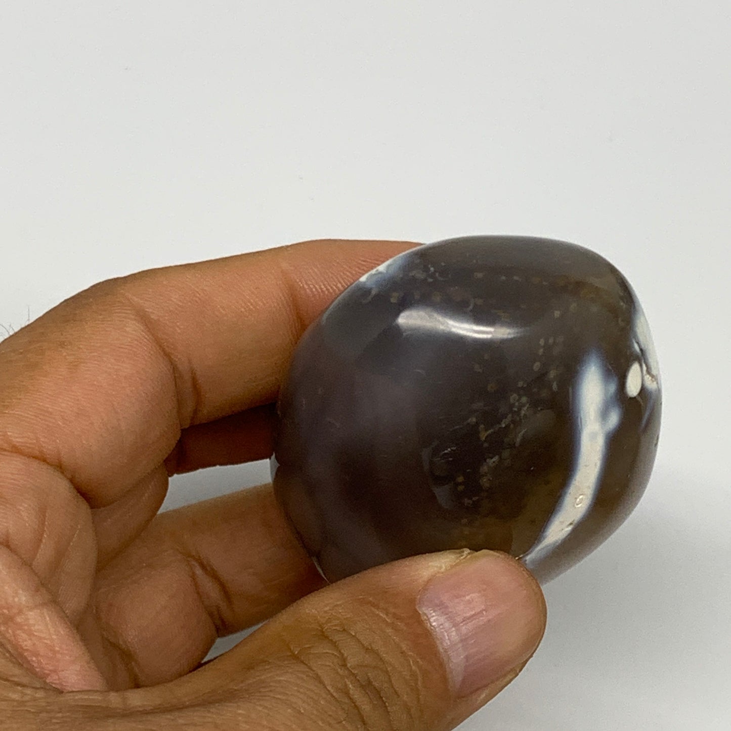 107.7g, 2.3"x1.8"x1.2" Orca Agate Palm-Stone Reiki Energy Crystal Reiki, B28697
