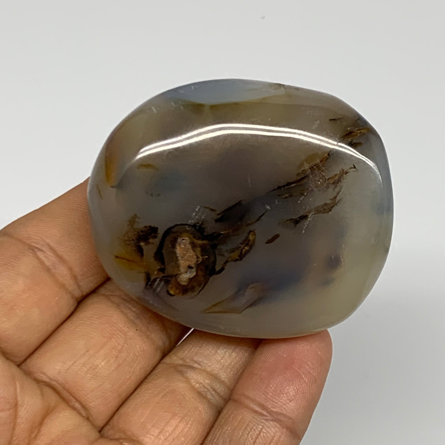 100.7g, 2.1"x1.8"x1.1" Orca Agate Palm-Stone Reiki Energy Crystal Reiki, B27872