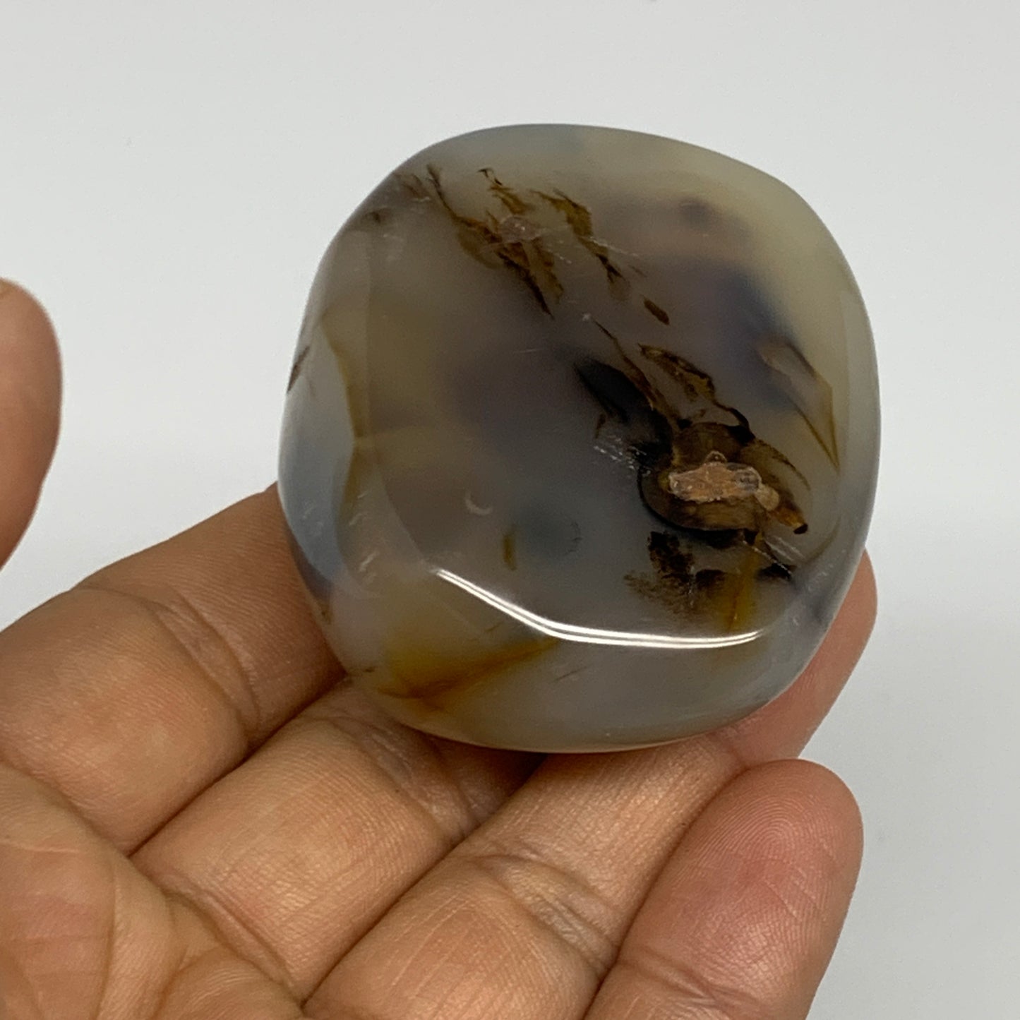 100.7g, 2.1"x1.8"x1.1" Orca Agate Palm-Stone Reiki Energy Crystal Reiki, B27872