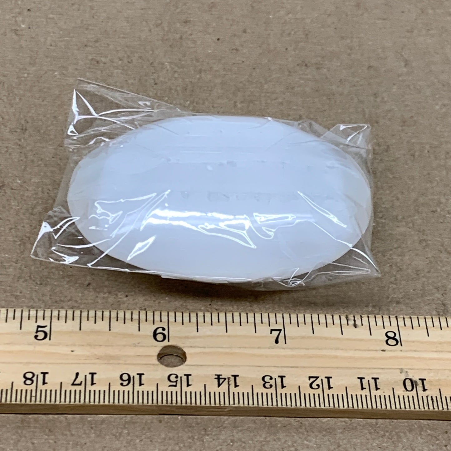 98g, 2.8"x1.9"x1", White Selenite Palmstone Crystal Pillow Reiki, B36436