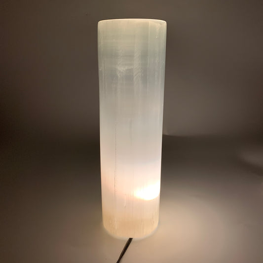 8.3 lbs, 11.5"x3.4" Cylinder Selenite (Satin Spar) Lamp Tower W/Chord, B35787