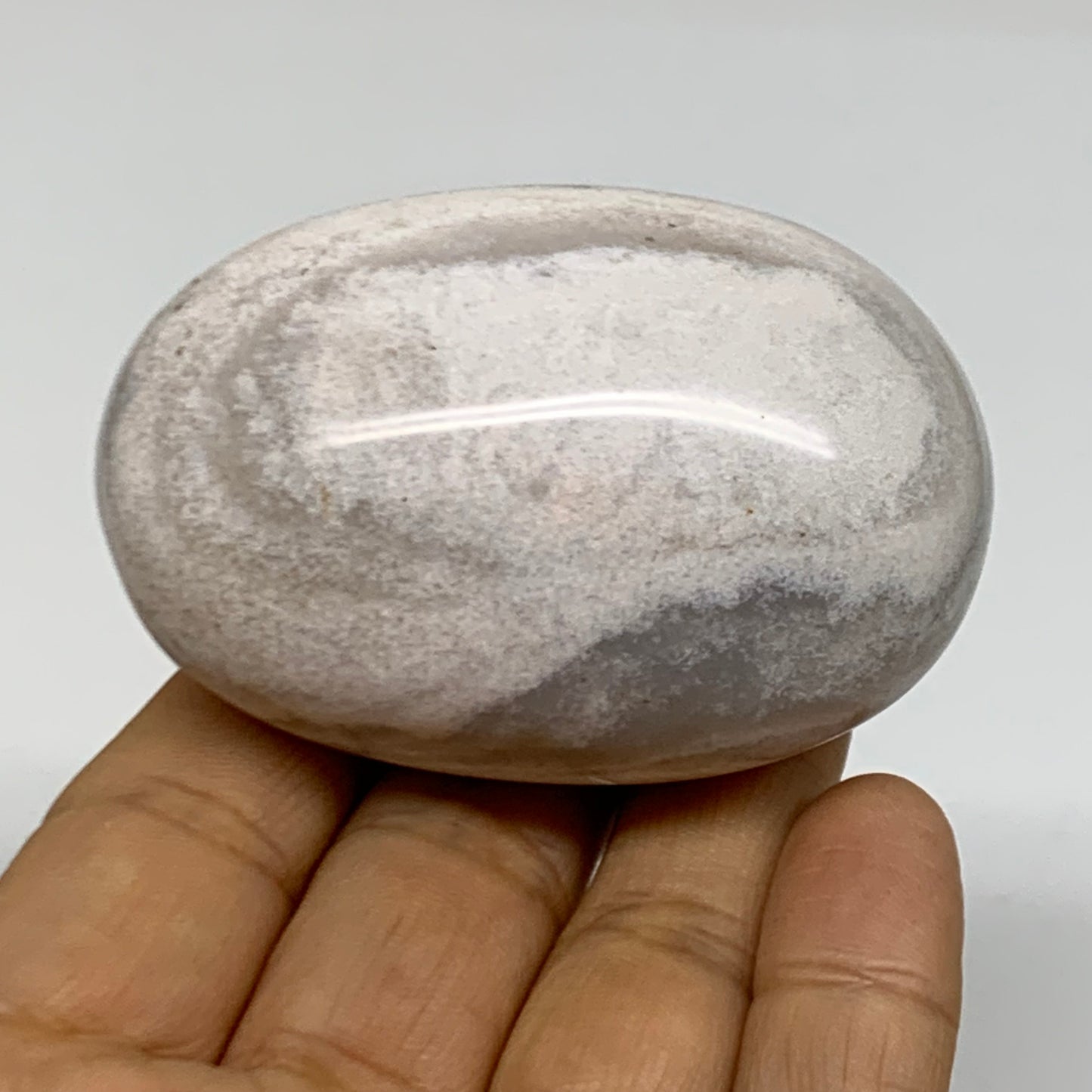 146g, 2.6"x1.7"x1.4" Natural Ocean Jasper Palm-Stone Orbicular Jasper, B38173