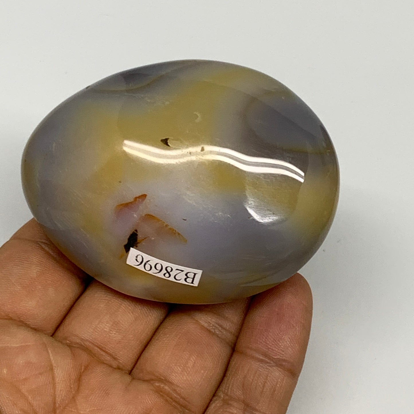 155.4g, 2.7"x2"x1.3" Orca Agate Palm-Stone Reiki Energy Crystal Reiki, B28696