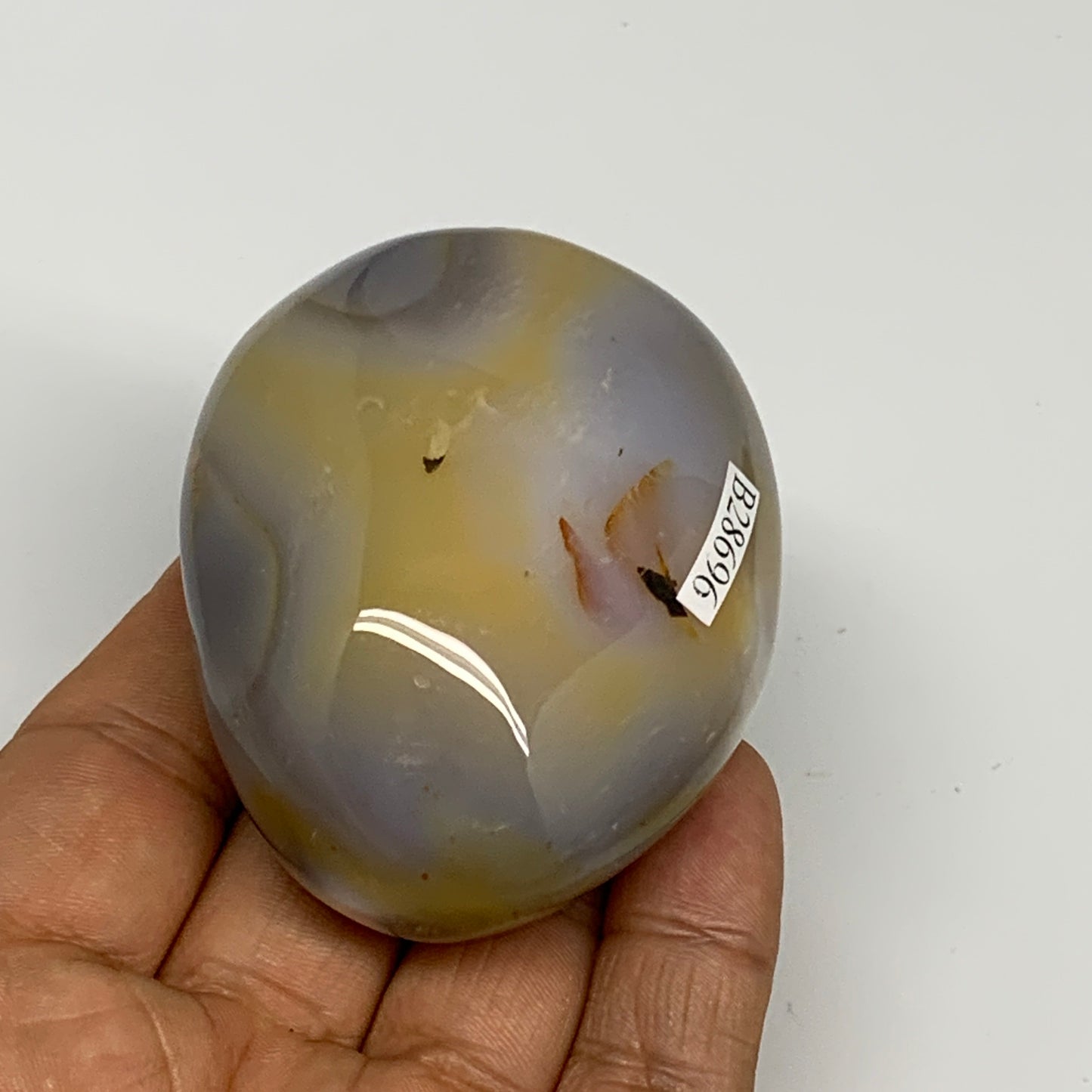 155.4g, 2.7"x2"x1.3" Orca Agate Palm-Stone Reiki Energy Crystal Reiki, B28696
