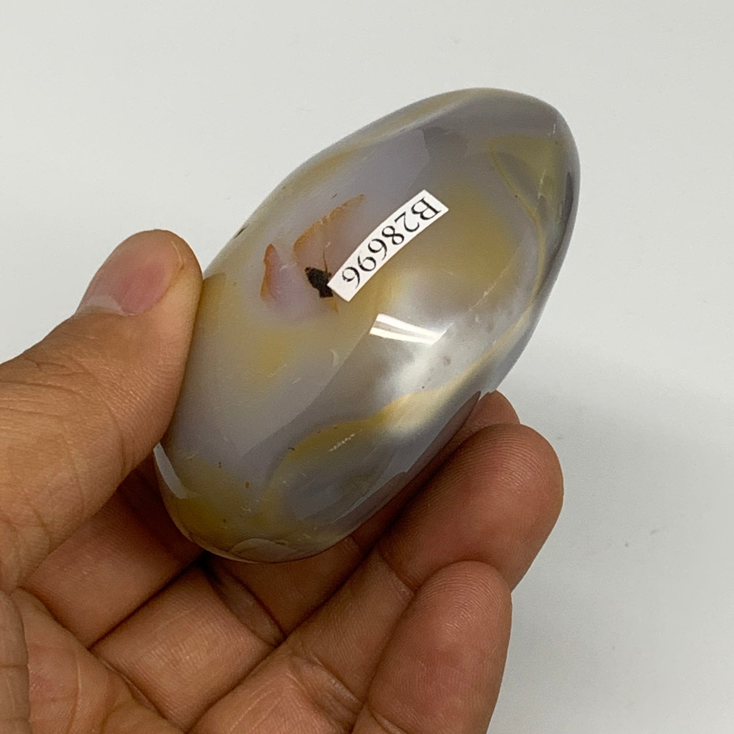 155.4g, 2.7"x2"x1.3" Orca Agate Palm-Stone Reiki Energy Crystal Reiki, B28696