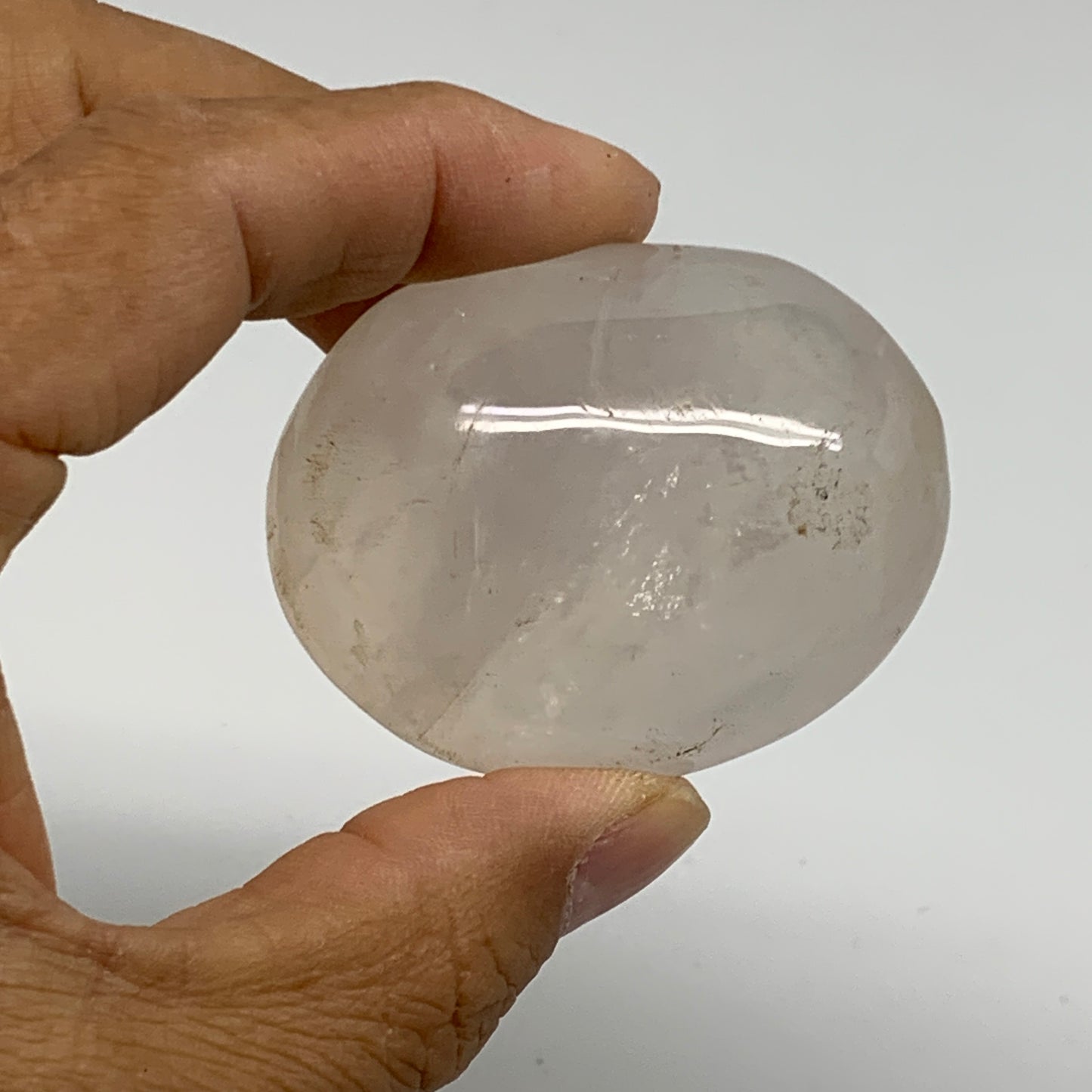 139.9g , 2"-2.1", 2pcs, Natural Pink Rose Quartz Palm-stone Crystal, B37232