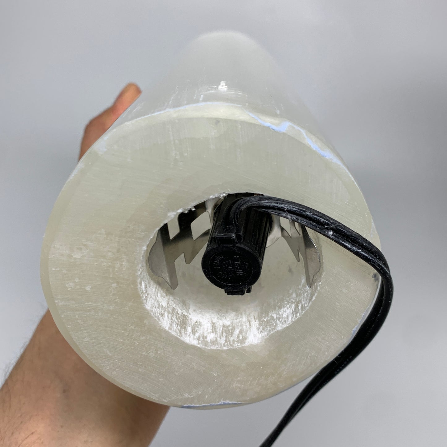 8.3 lbs, 11.5"x3.4" Cylinder Selenite (Satin Spar) Lamp Tower W/Chord, B35787