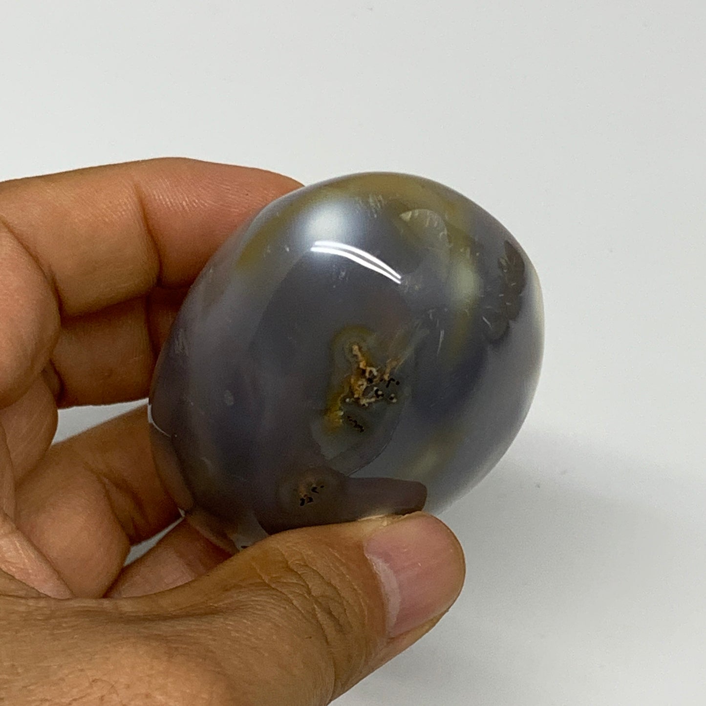 155.4g, 2.7"x2"x1.3" Orca Agate Palm-Stone Reiki Energy Crystal Reiki, B28696