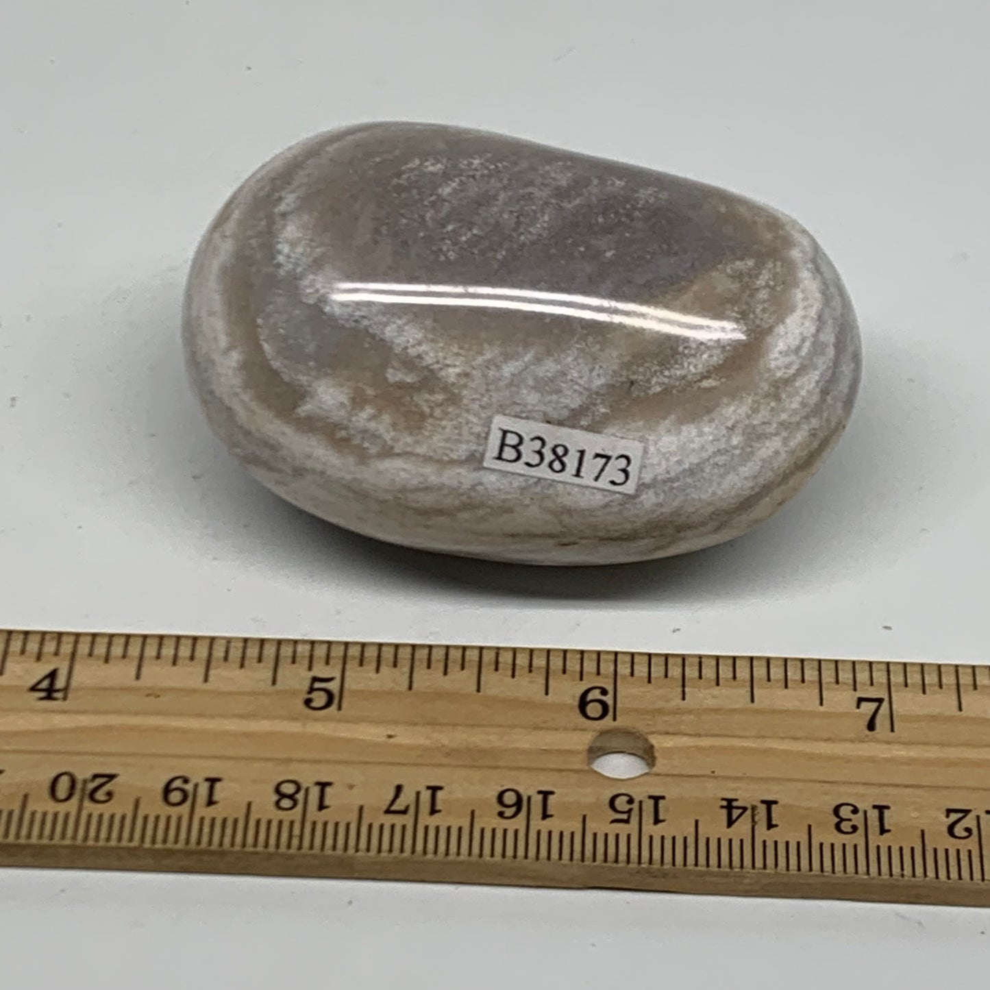 146g, 2.6"x1.7"x1.4" Natural Ocean Jasper Palm-Stone Orbicular Jasper, B38173