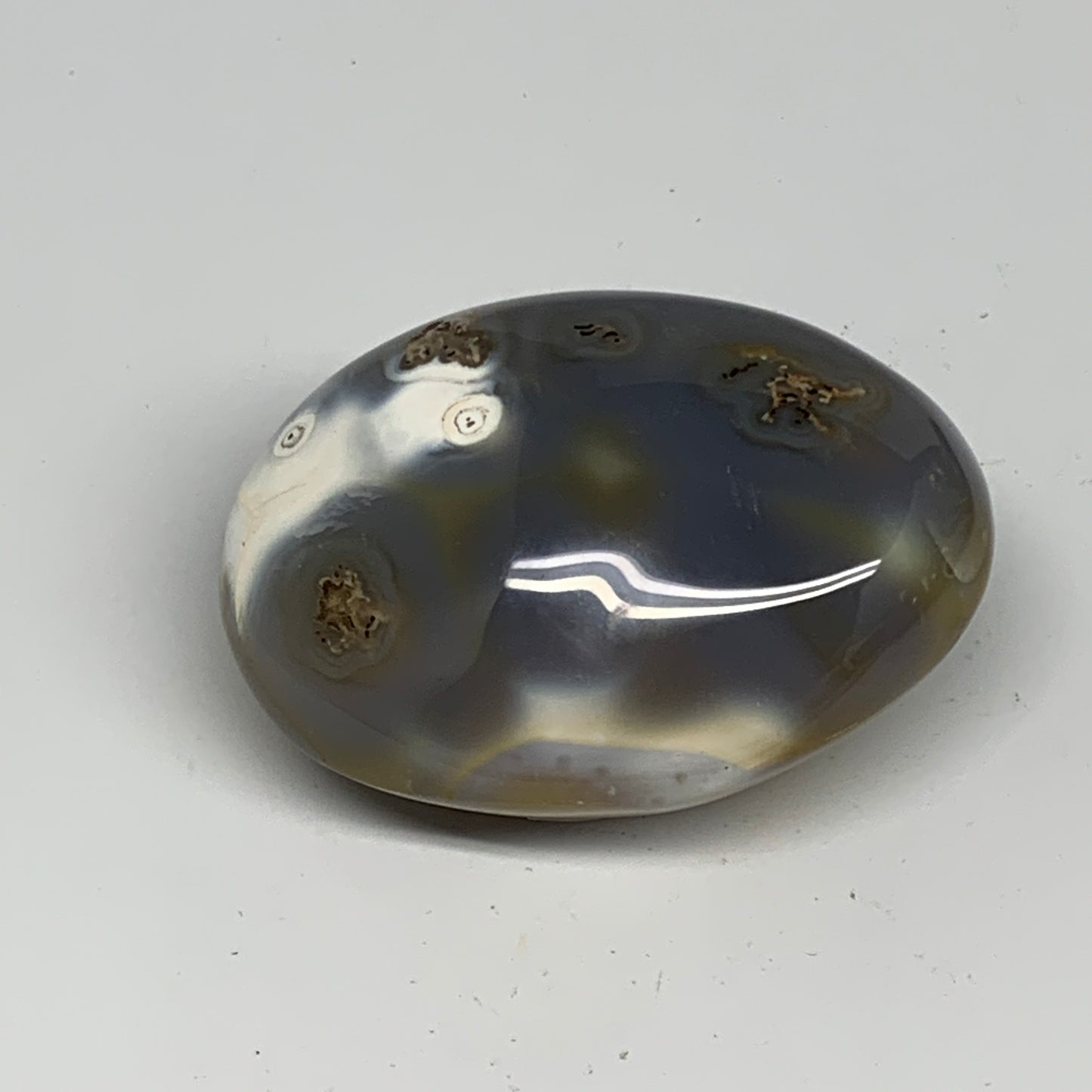 155.4g, 2.7"x2"x1.3" Orca Agate Palm-Stone Reiki Energy Crystal Reiki, B28696