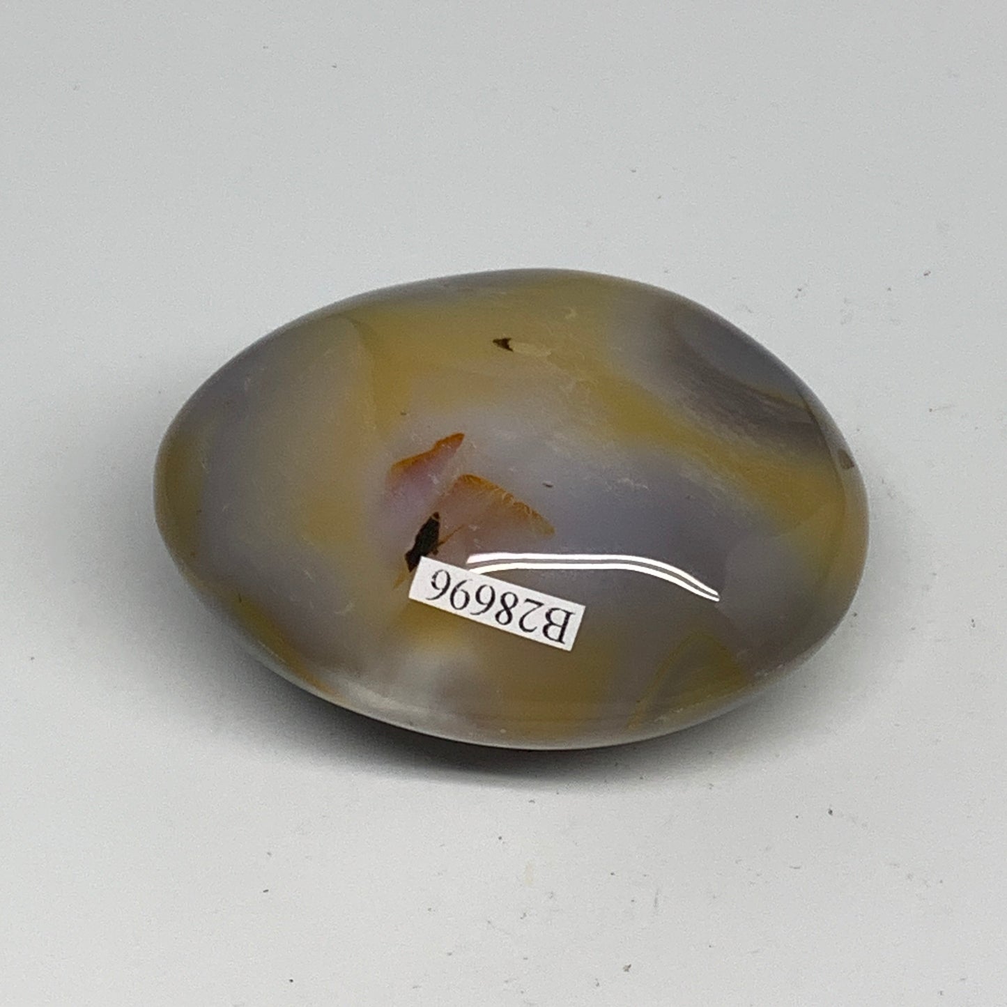 155.4g, 2.7"x2"x1.3" Orca Agate Palm-Stone Reiki Energy Crystal Reiki, B28696