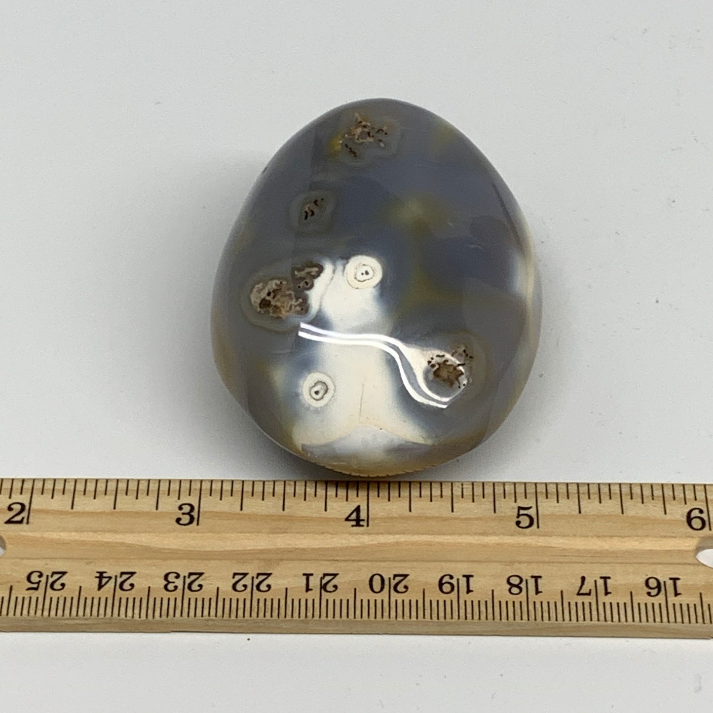 155.4g, 2.7"x2"x1.3" Orca Agate Palm-Stone Reiki Energy Crystal Reiki, B28696