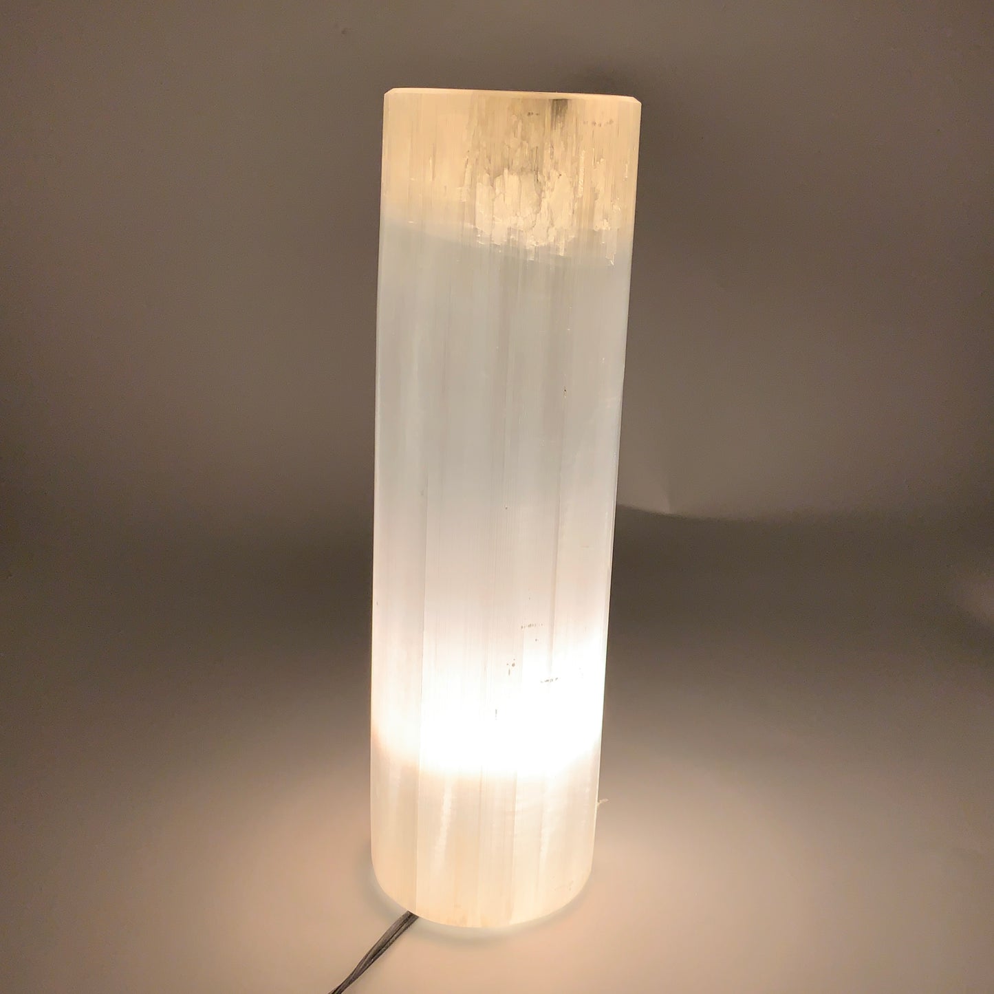 8.6 lbs, 11.6"x3.4" Cylinder Selenite (Satin Spar) Lamp Tower W/Chord, B35788