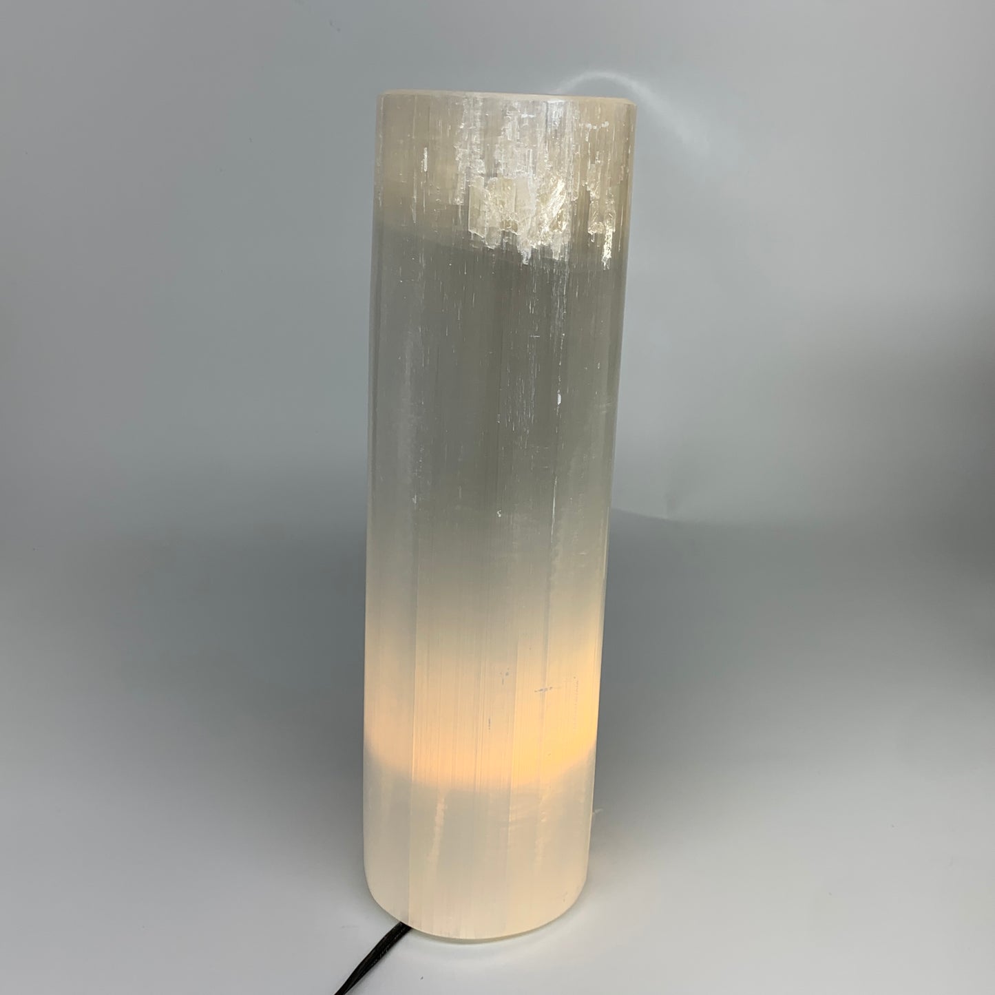 8.6 lbs, 11.6"x3.4" Cylinder Selenite (Satin Spar) Lamp Tower W/Chord, B35788