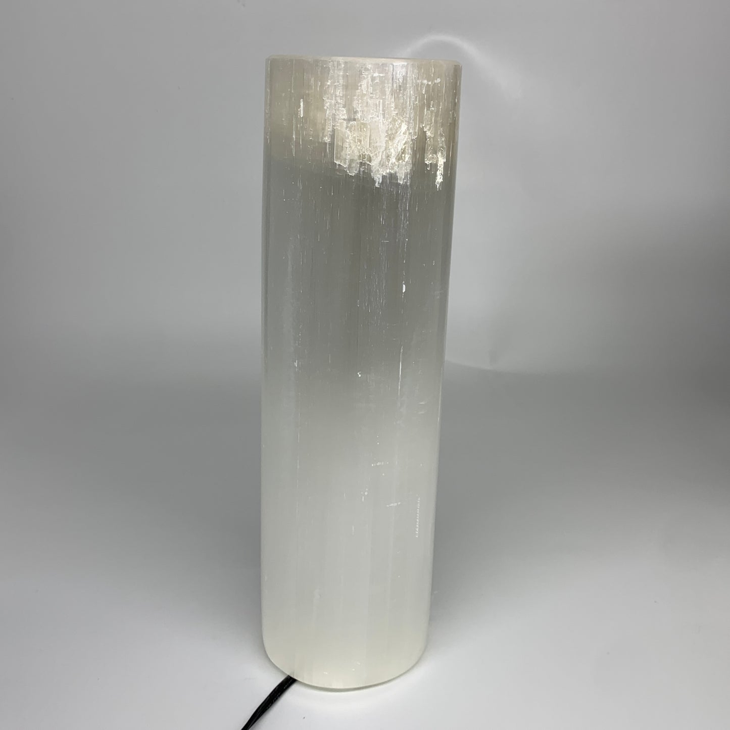 8.6 lbs, 11.6"x3.4" Cylinder Selenite (Satin Spar) Lamp Tower W/Chord, B35788