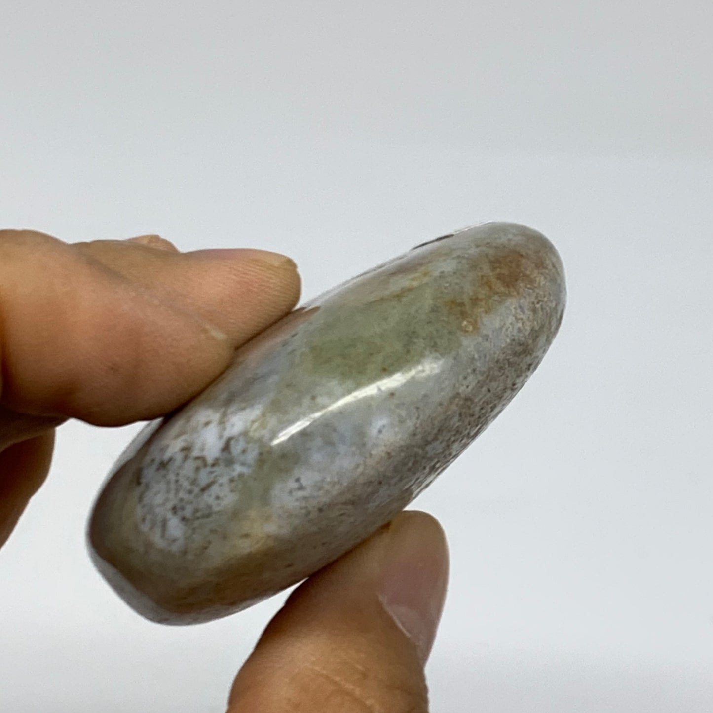 93.6g, 2.2"x2.1"x0.9" Natural Ocean Jasper Palm-Stone Orbicular Jasper, B38174