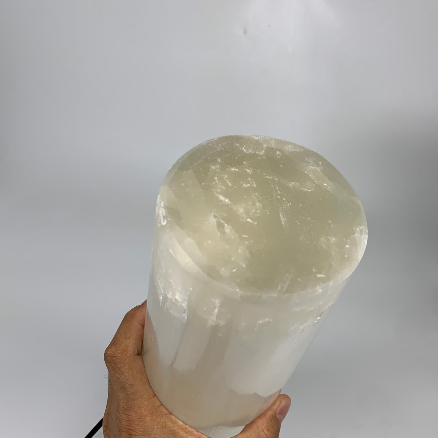 8.6 lbs, 11.6"x3.4" Cylinder Selenite (Satin Spar) Lamp Tower W/Chord, B35788