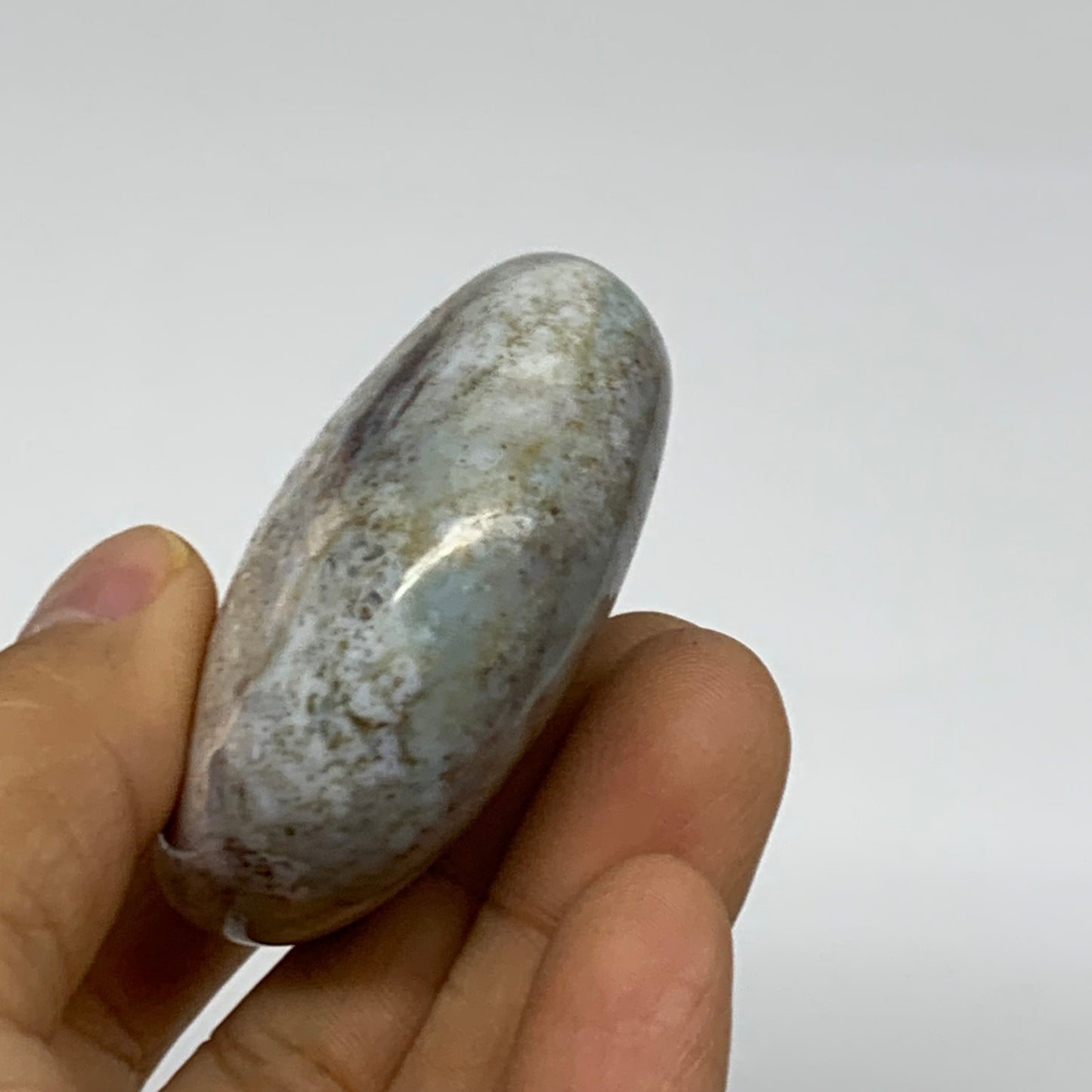 93.6g, 2.2"x2.1"x0.9" Natural Ocean Jasper Palm-Stone Orbicular Jasper, B38174
