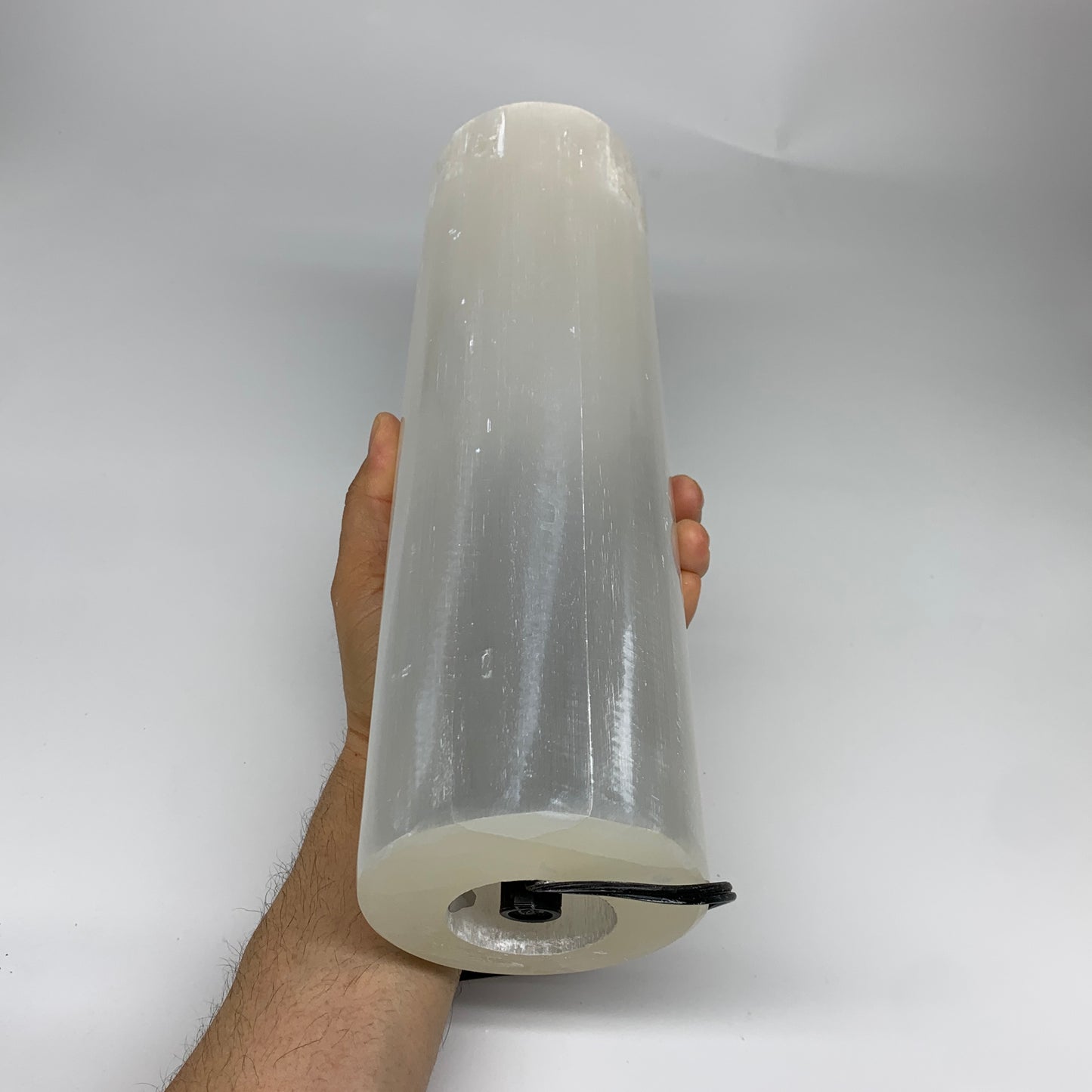 8.6 lbs, 11.6"x3.4" Cylinder Selenite (Satin Spar) Lamp Tower W/Chord, B35788