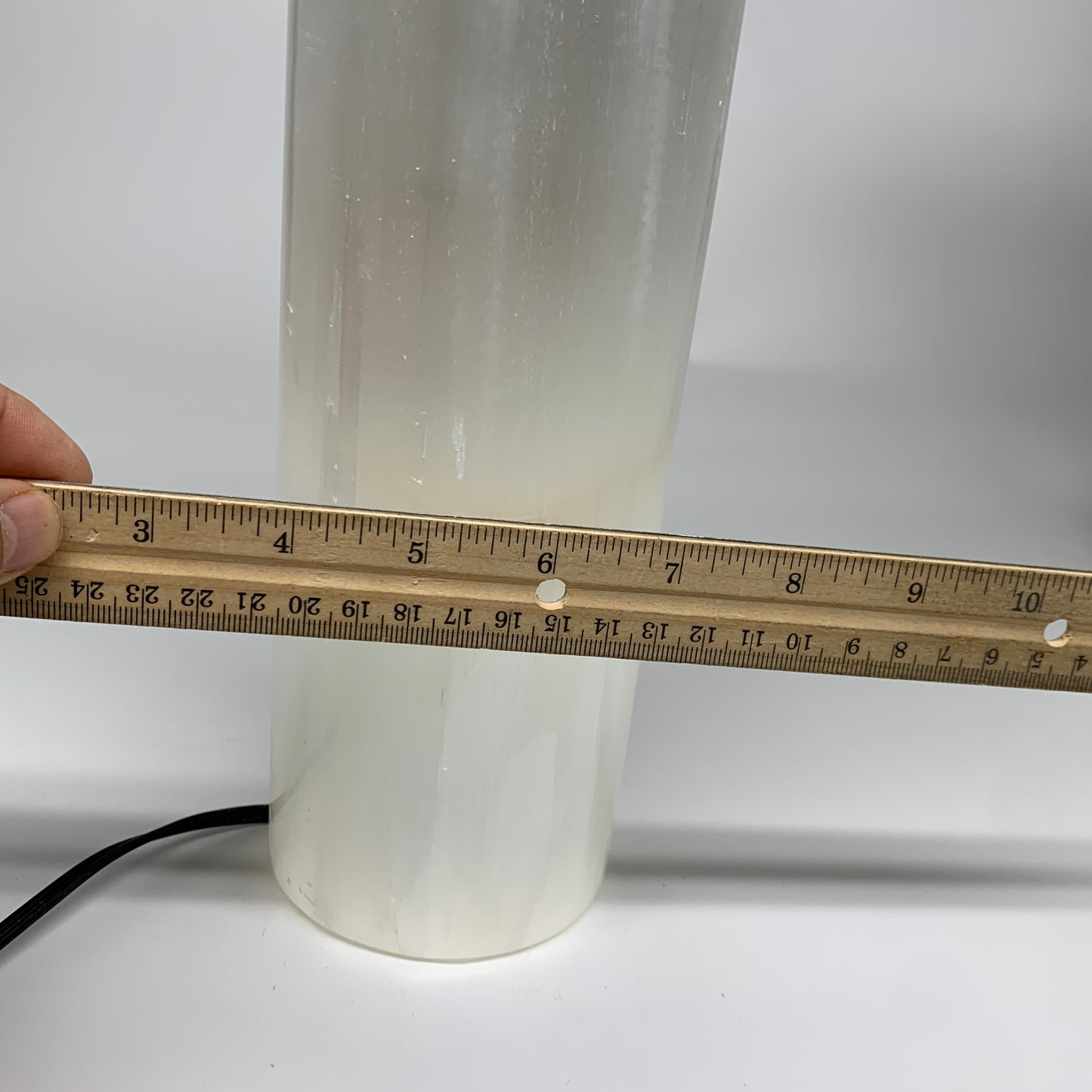 8.6 lbs, 11.6"x3.4" Cylinder Selenite (Satin Spar) Lamp Tower W/Chord, B35788