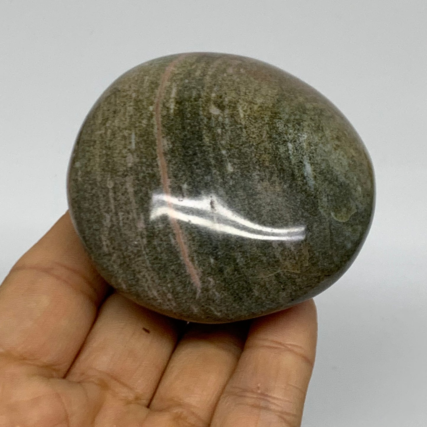 194.6g, 2.6"x2.5"x1.5" Natural Ocean Jasper Palm-Stone Orbicular Jasper, B38175
