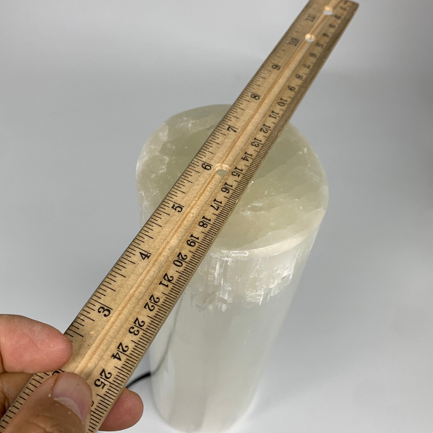 8.6 lbs, 11.6"x3.4" Cylinder Selenite (Satin Spar) Lamp Tower W/Chord, B35788