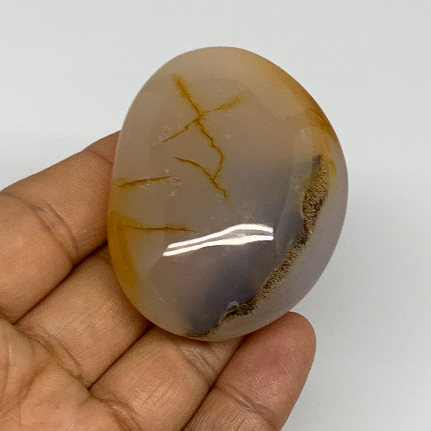 77g, 2.3"x1.7"x0.9" Orca Agate Palm-Stone Reiki Energy Crystal Reiki, B27874
