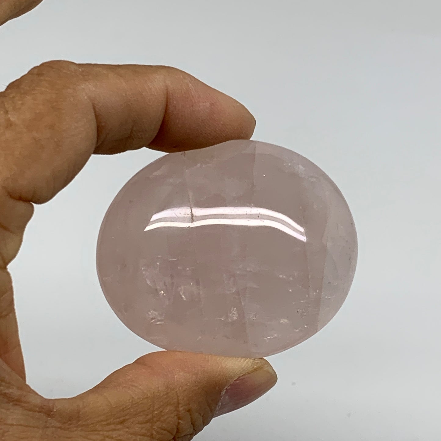 165g , 2"-2.1", 2pcs, Natural Pink Rose Quartz Palm-stone Crystal, B37233