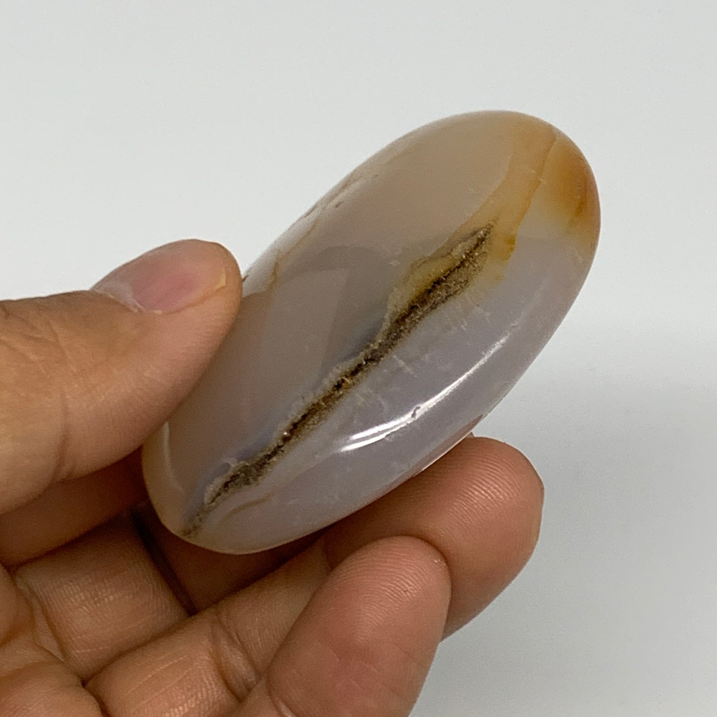 77g, 2.3"x1.7"x0.9" Orca Agate Palm-Stone Reiki Energy Crystal Reiki, B27874