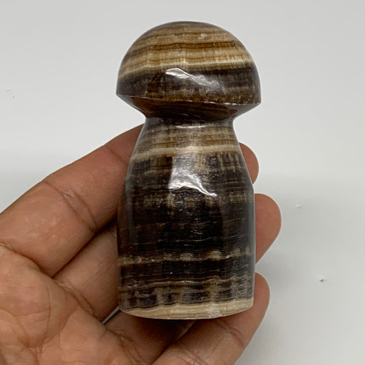 168.5g, 2.9"x1.4" Natural Chocolate Calcite Mushroom Gemstone @Pakistan, B30155