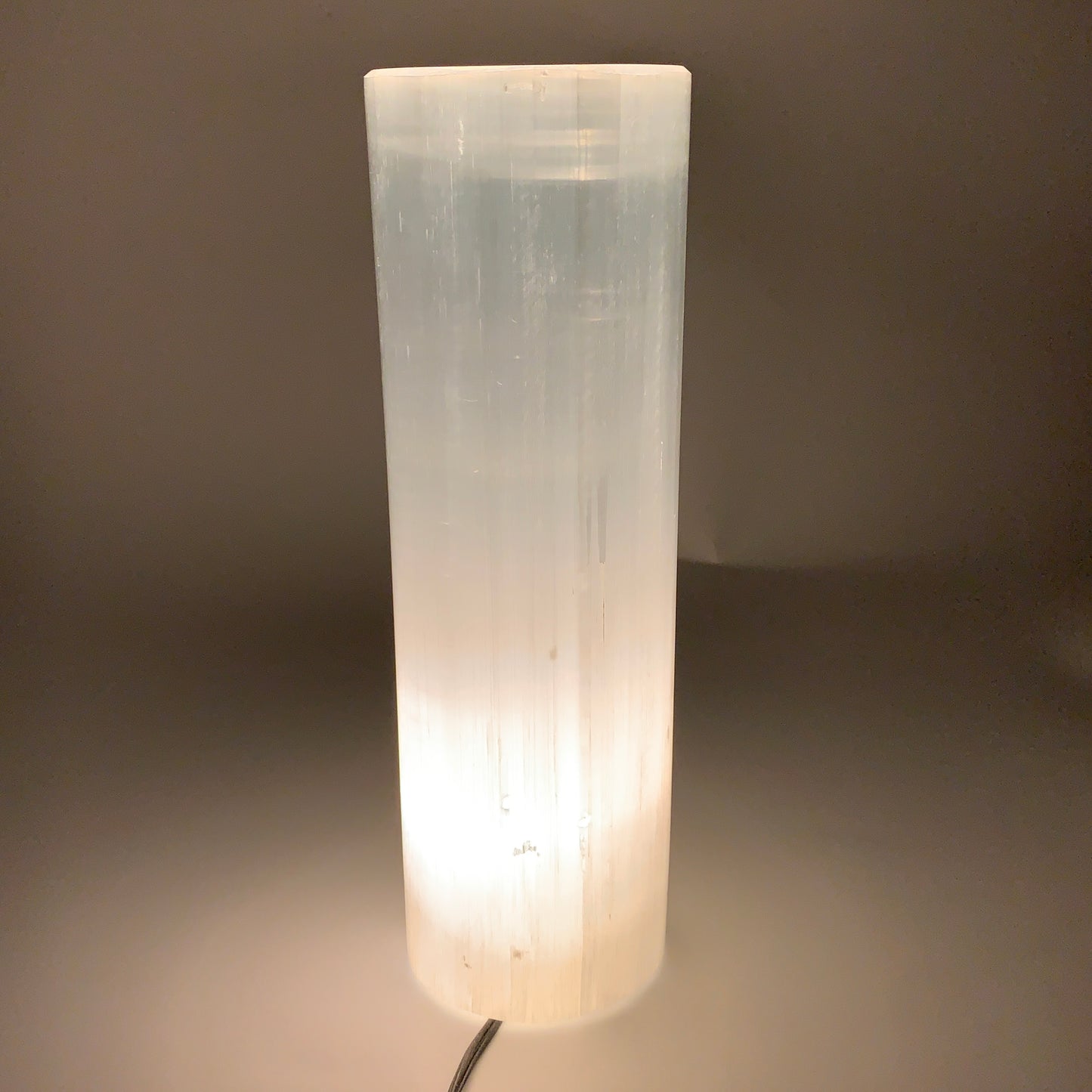 9.6 lbs, 11.7"x3.7" Cylinder Selenite (Satin Spar) Lamp Tower W/Chord, B35789