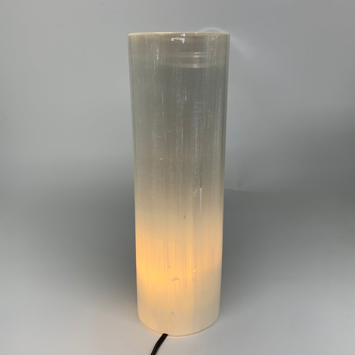 9.6 lbs, 11.7"x3.7" Cylinder Selenite (Satin Spar) Lamp Tower W/Chord, B35789