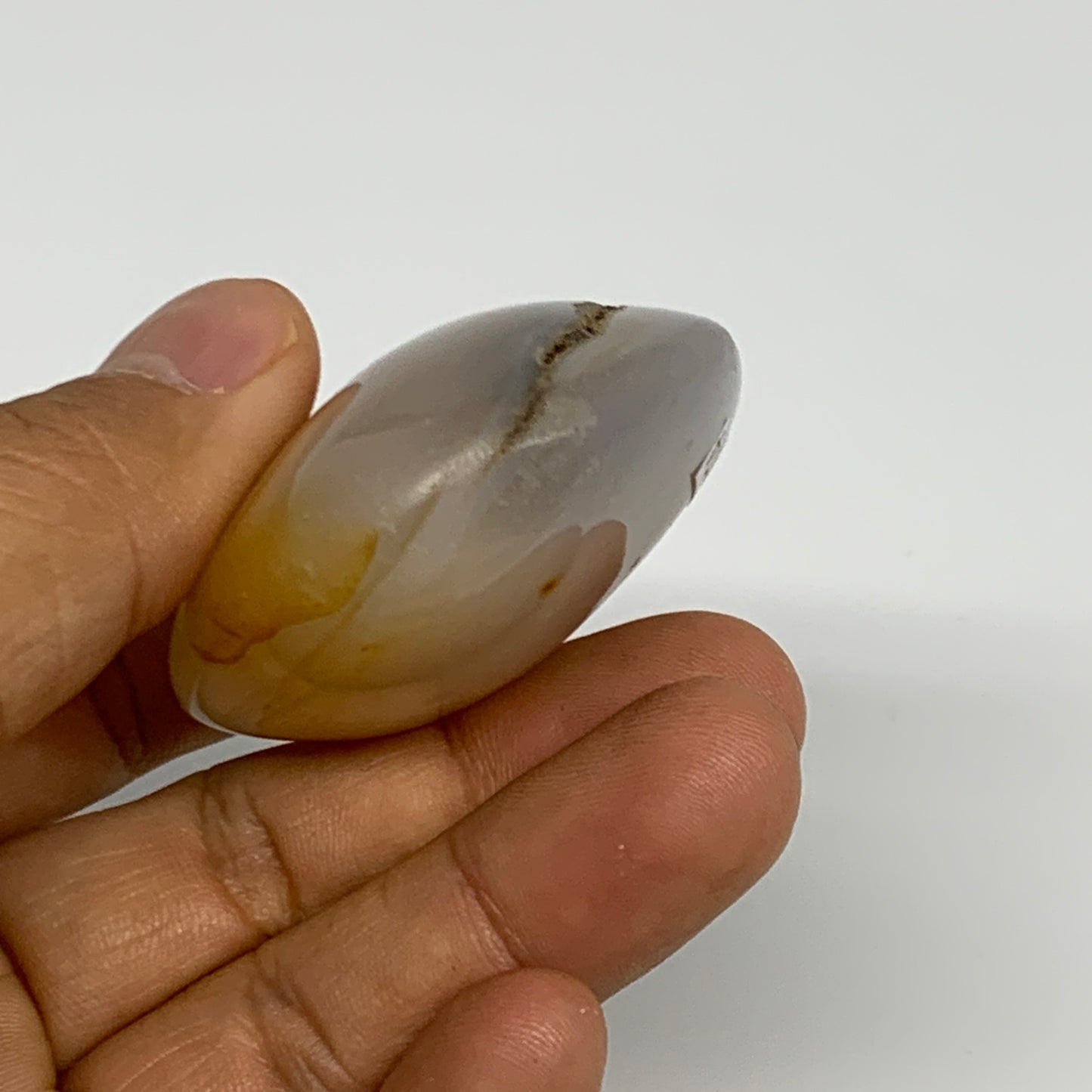 77g, 2.3"x1.7"x0.9" Orca Agate Palm-Stone Reiki Energy Crystal Reiki, B27874