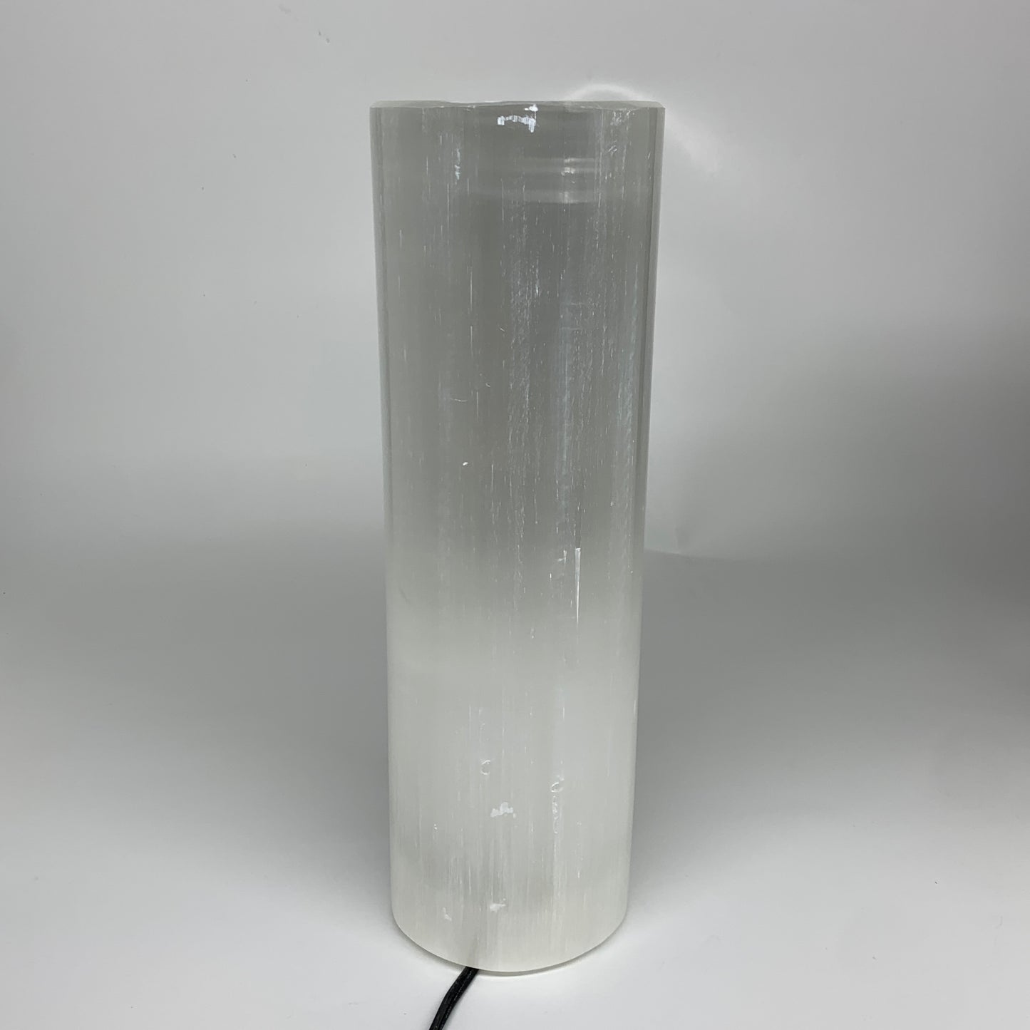 9.6 lbs, 11.7"x3.7" Cylinder Selenite (Satin Spar) Lamp Tower W/Chord, B35789