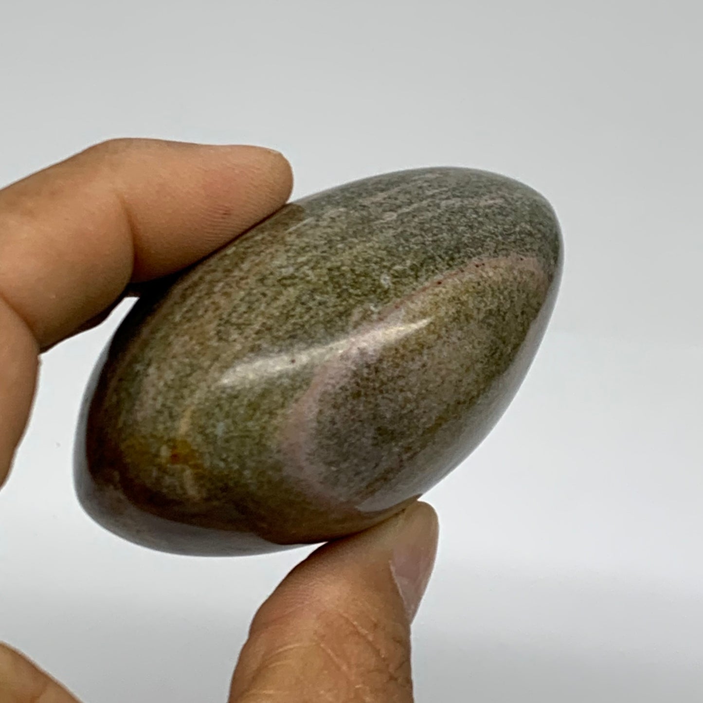 194.6g, 2.6"x2.5"x1.5" Natural Ocean Jasper Palm-Stone Orbicular Jasper, B38175