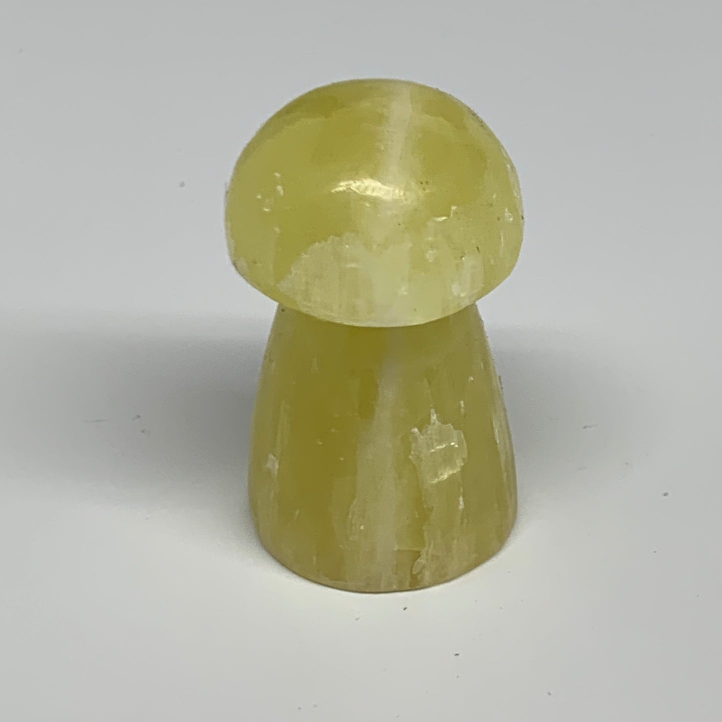 102.3g, 2.2"x1.3" Natural Lemon Calcite Mushroom Gemstone @Pakistan, B31684