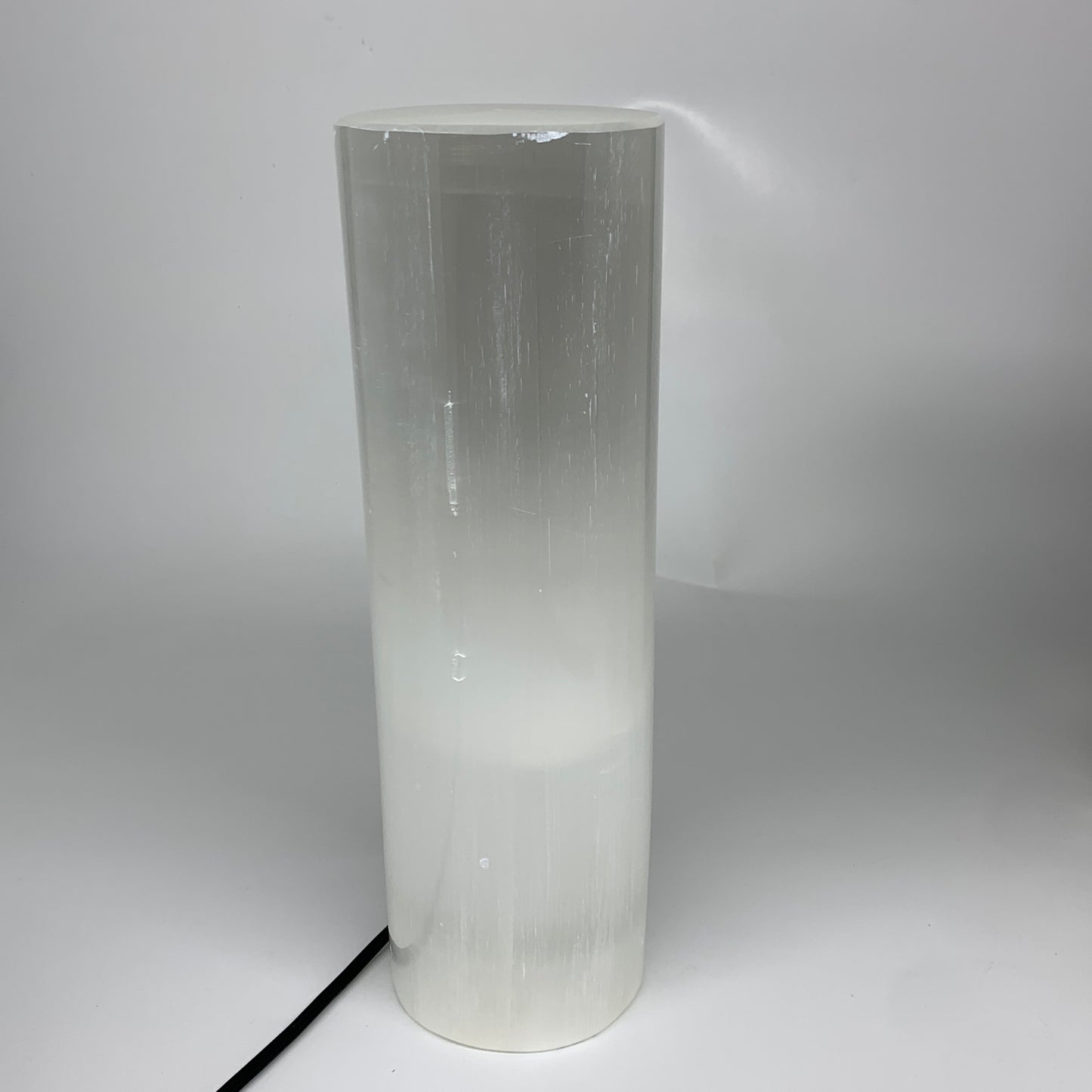 9.6 lbs, 11.7"x3.7" Cylinder Selenite (Satin Spar) Lamp Tower W/Chord, B35789