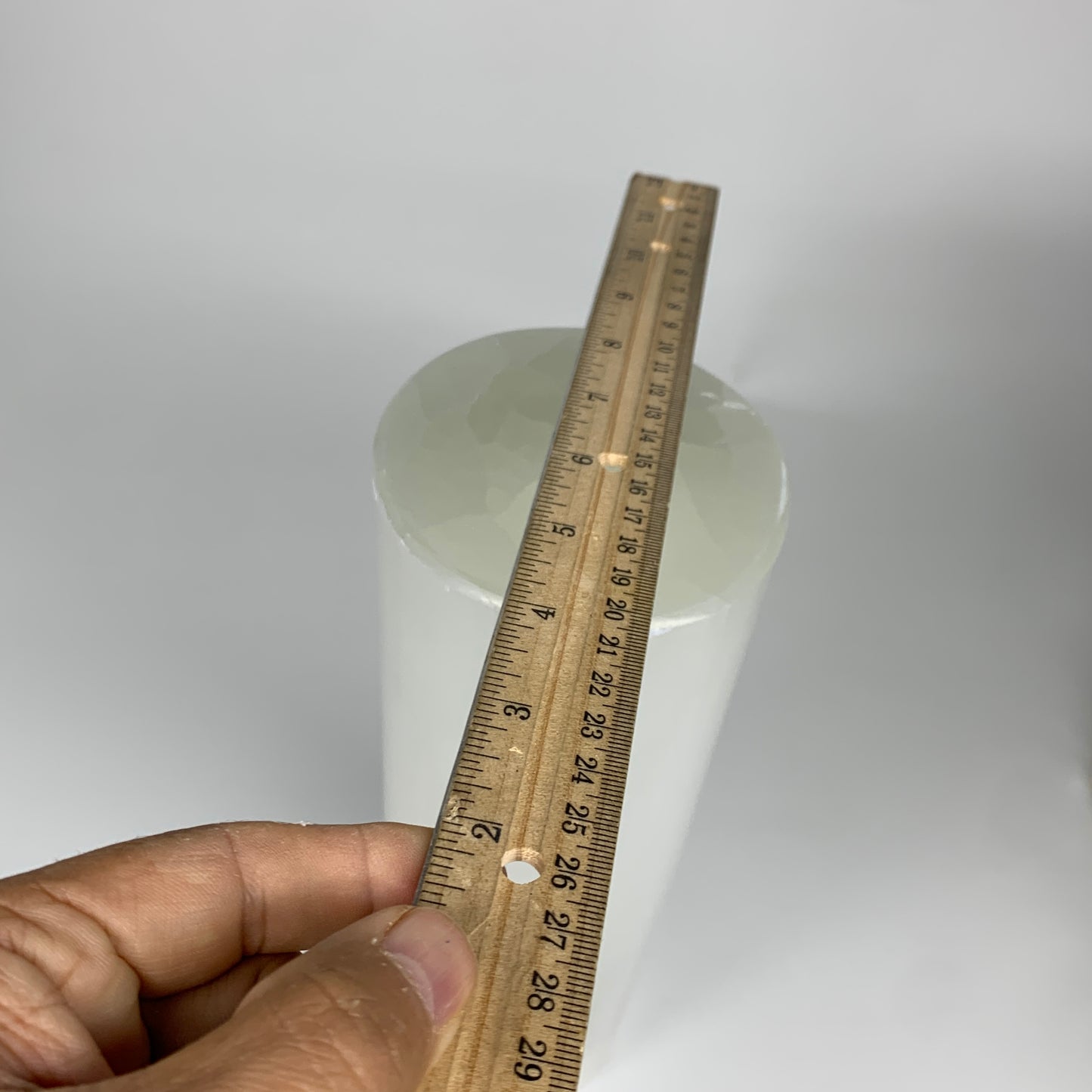 9.6 lbs, 11.7"x3.7" Cylinder Selenite (Satin Spar) Lamp Tower W/Chord, B35789