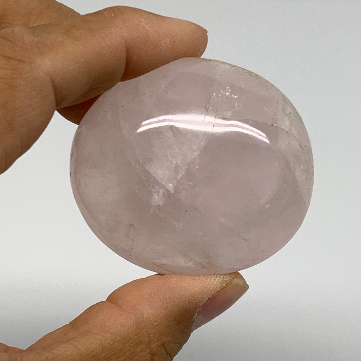 130g , 1.9"-2", 2pcs, Natural Pink Rose Quartz Palm-stone Crystal, B37234