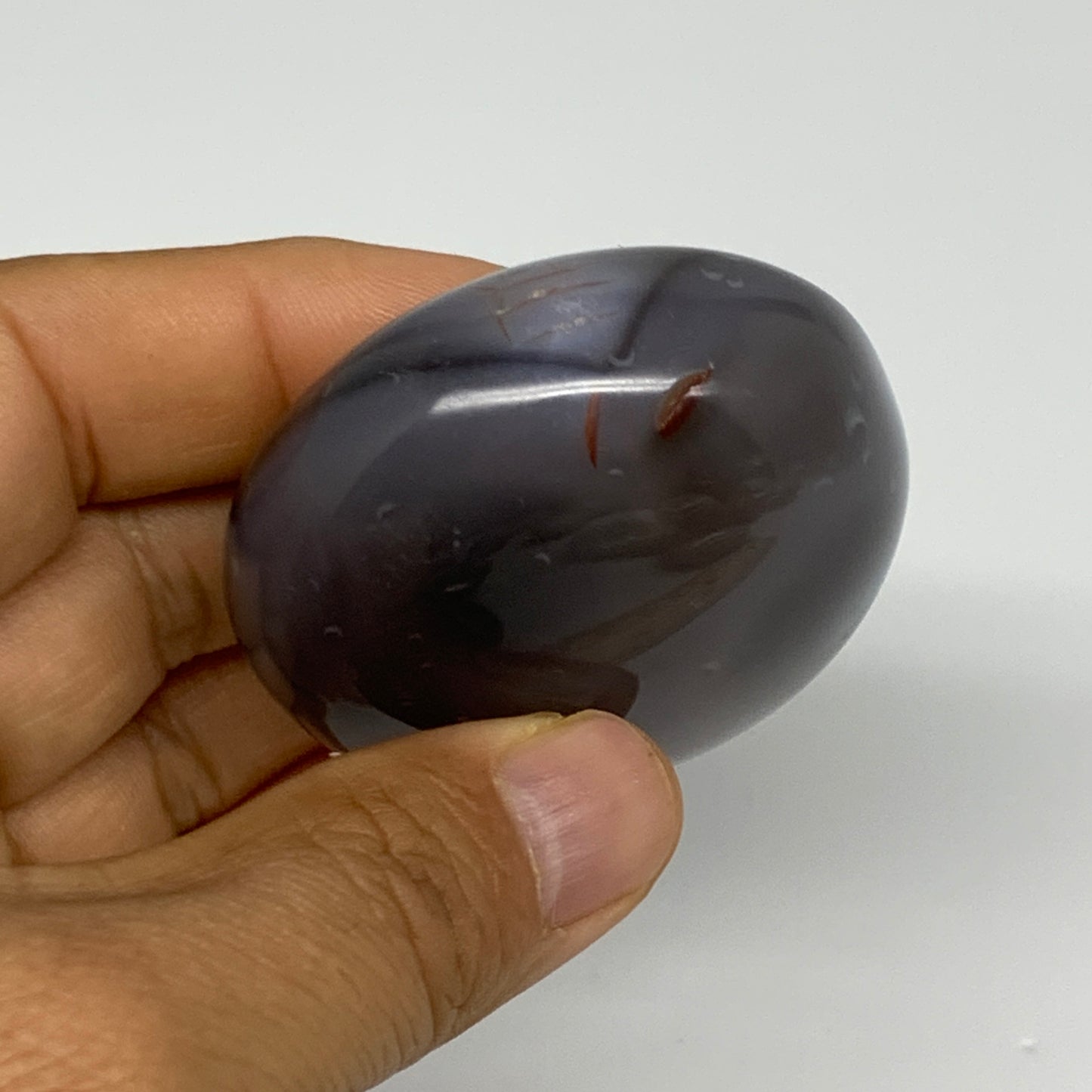 112.2g, 2.1"x2"x1" Orca Agate Palm-Stone Reiki Energy Crystal Reiki, B27875