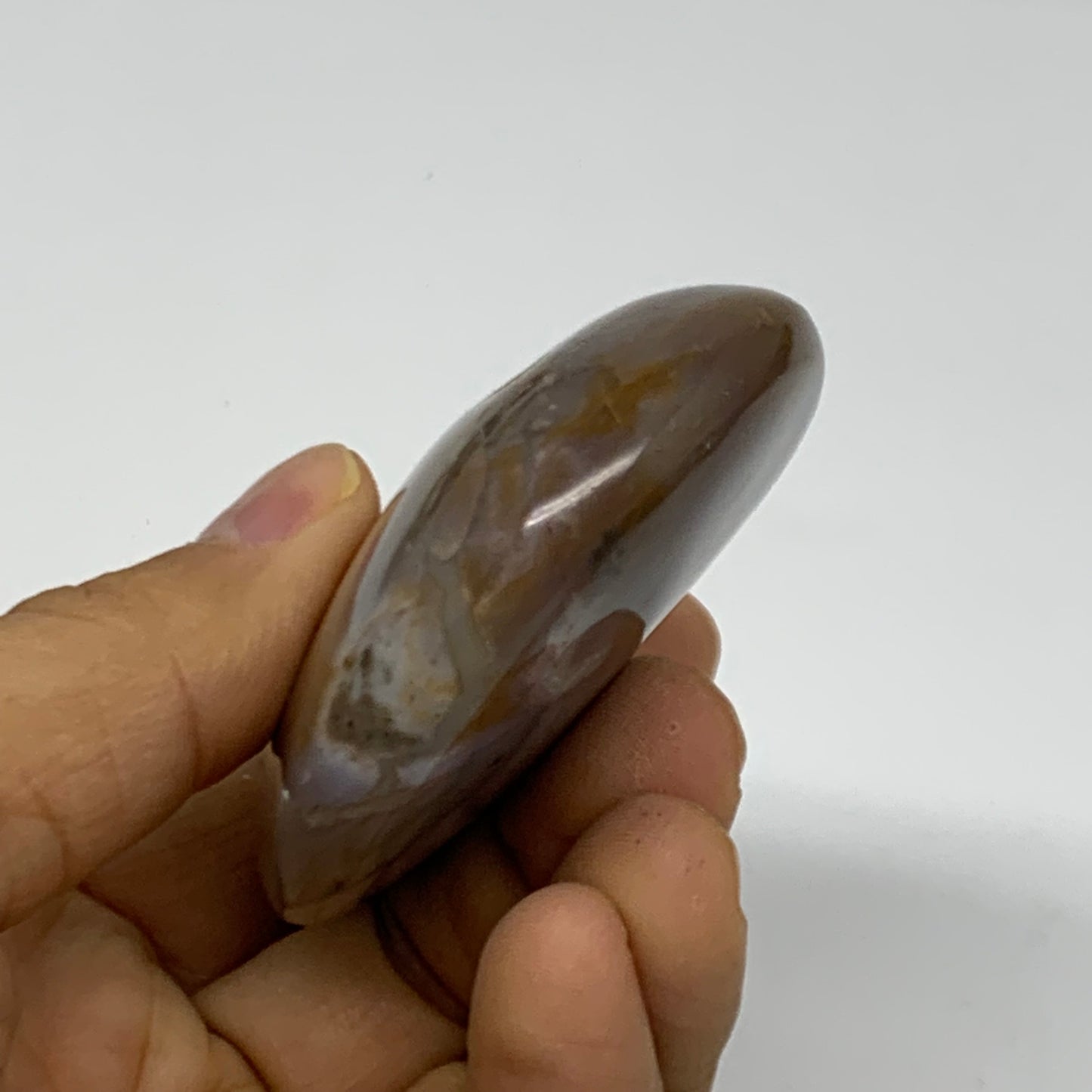 118.8g, 3"x2"x0.8" Natural Ocean Jasper Palm-Stone Orbicular Jasper, B38176