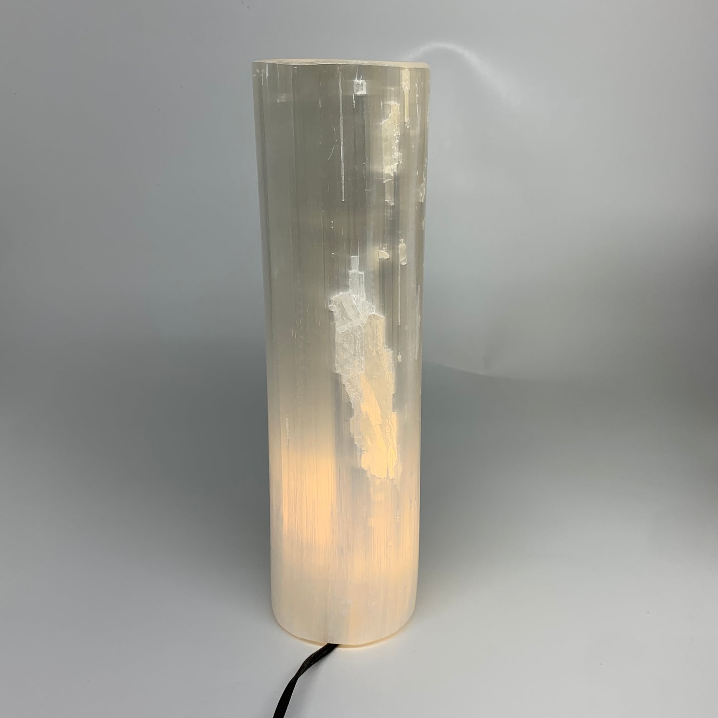 7.6 lbs, 11.7"x3.3" Cylinder Selenite (Satin Spar) Lamp Tower W/Chord, B35790