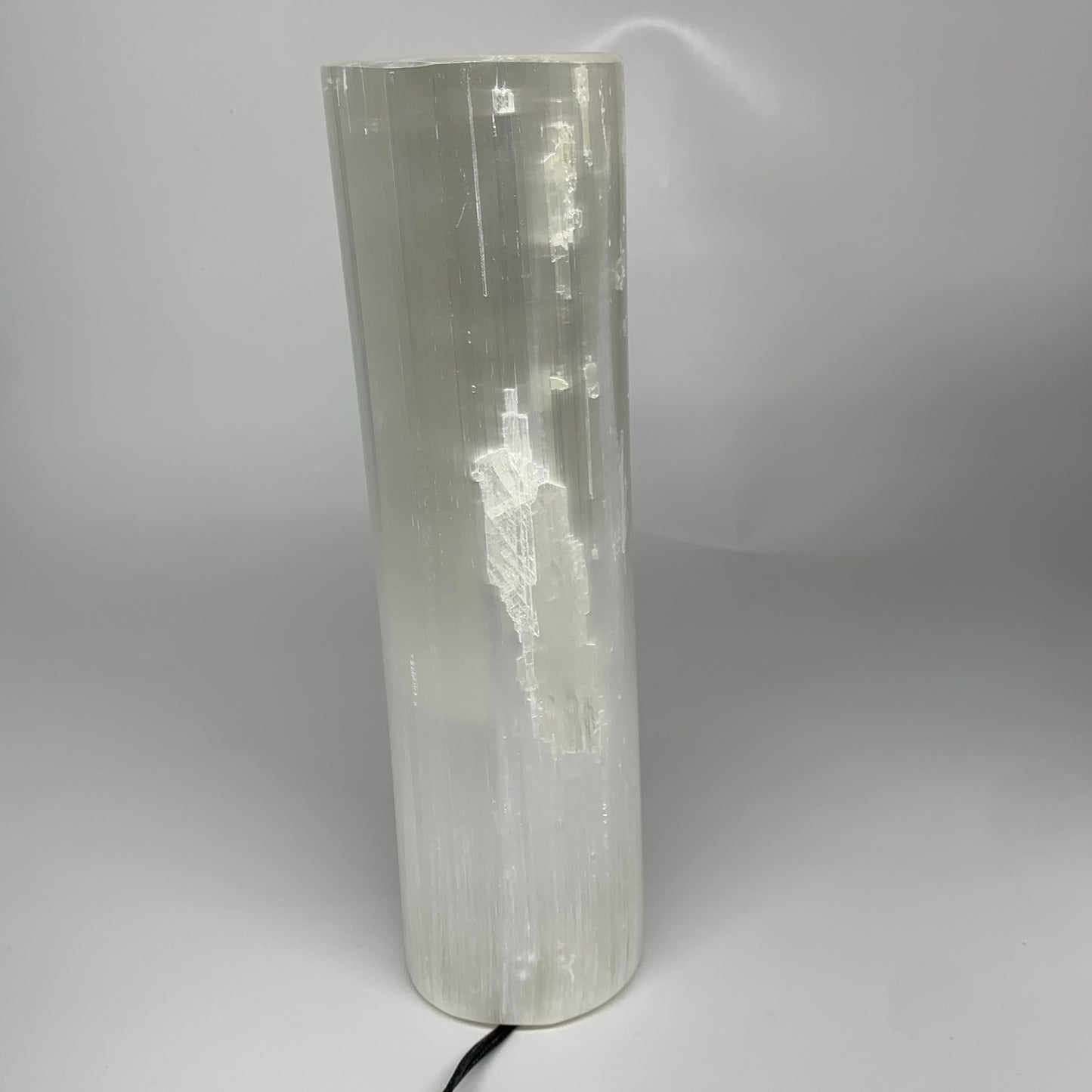 7.6 lbs, 11.7"x3.3" Cylinder Selenite (Satin Spar) Lamp Tower W/Chord, B35790
