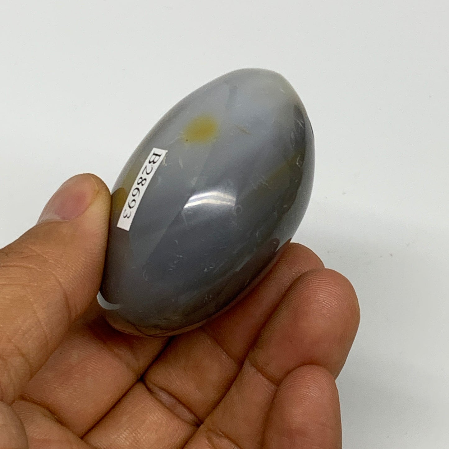 118.4g, 2.2"x2"x1.3" Orca Agate Palm-Stone Reiki Energy Crystal Reiki, B28693