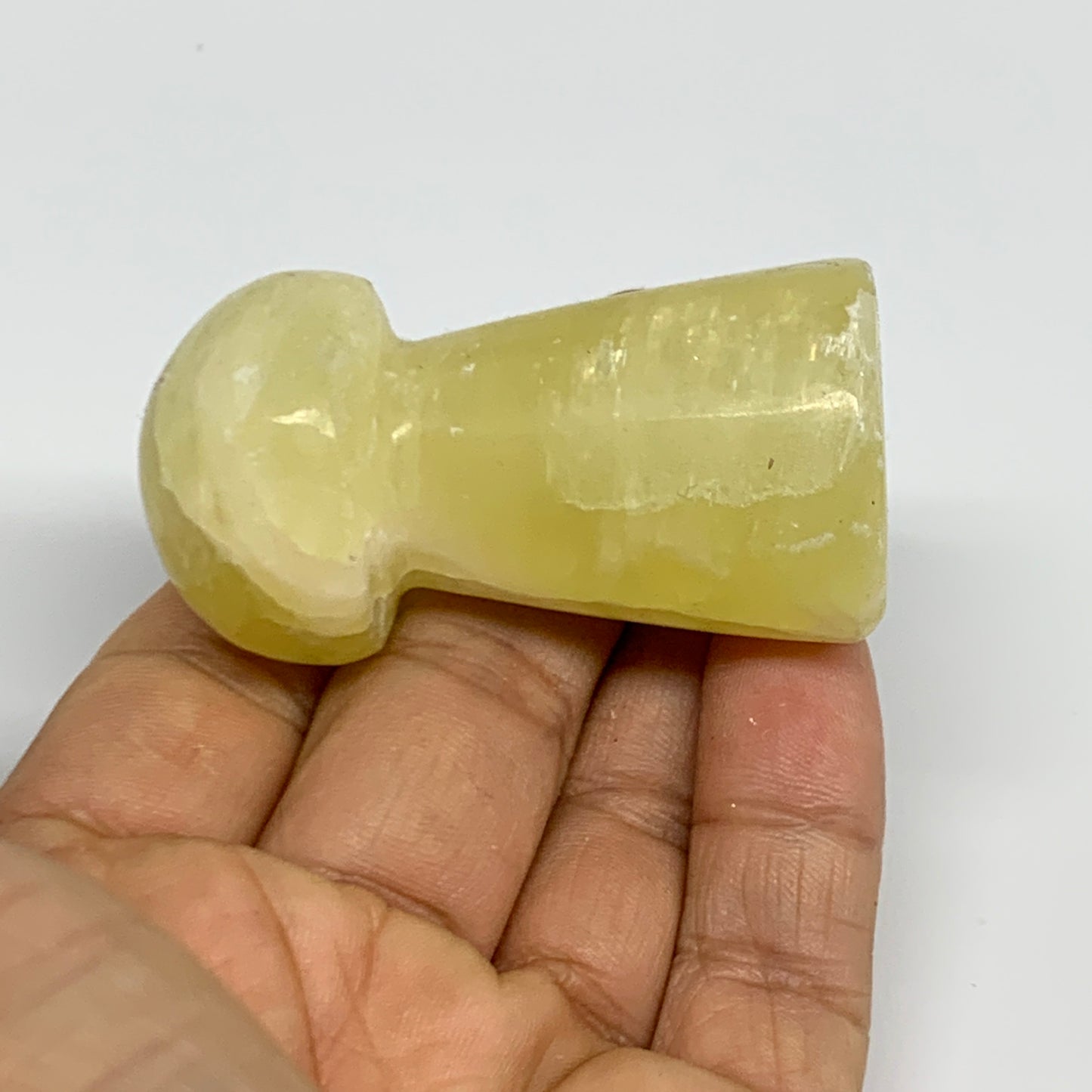 82.6g, 2.2"x1.1" Natural Lemon Calcite Mushroom Gemstone @Pakistan, B31683