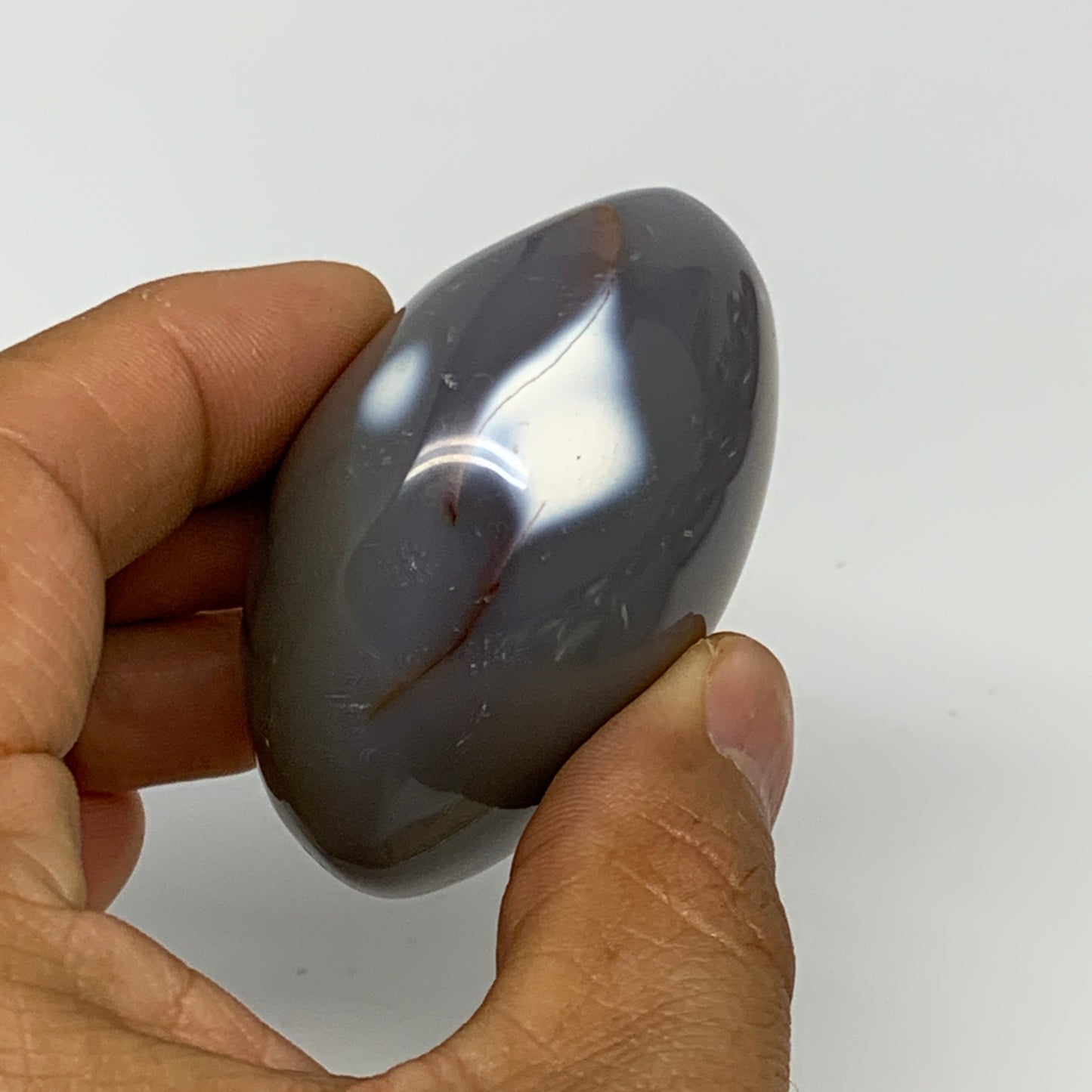 118.4g, 2.2"x2"x1.3" Orca Agate Palm-Stone Reiki Energy Crystal Reiki, B28693